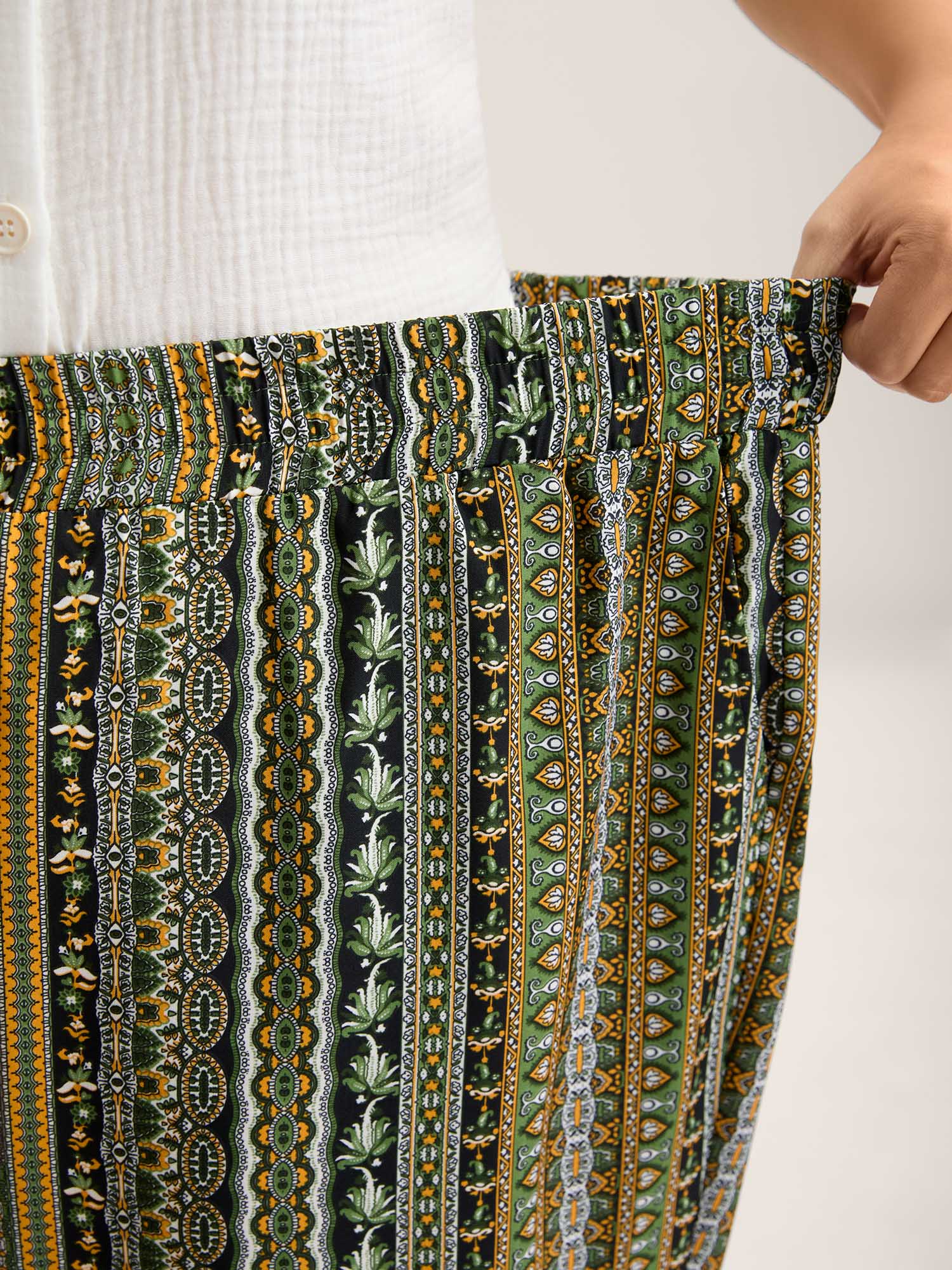 Boho Striped Split Jogger Pants - Image 14