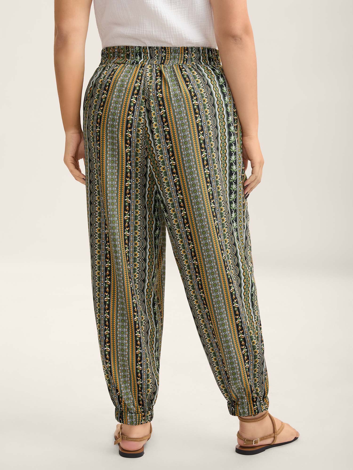 Boho Striped Split Jogger Pants - Image 15