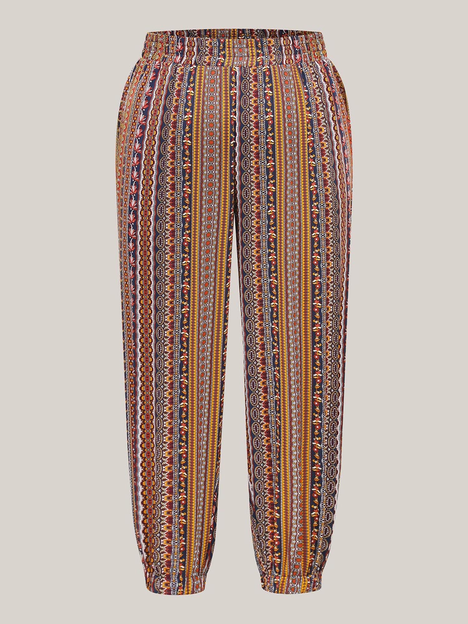 Boho Striped Split Jogger Pants - Image 7