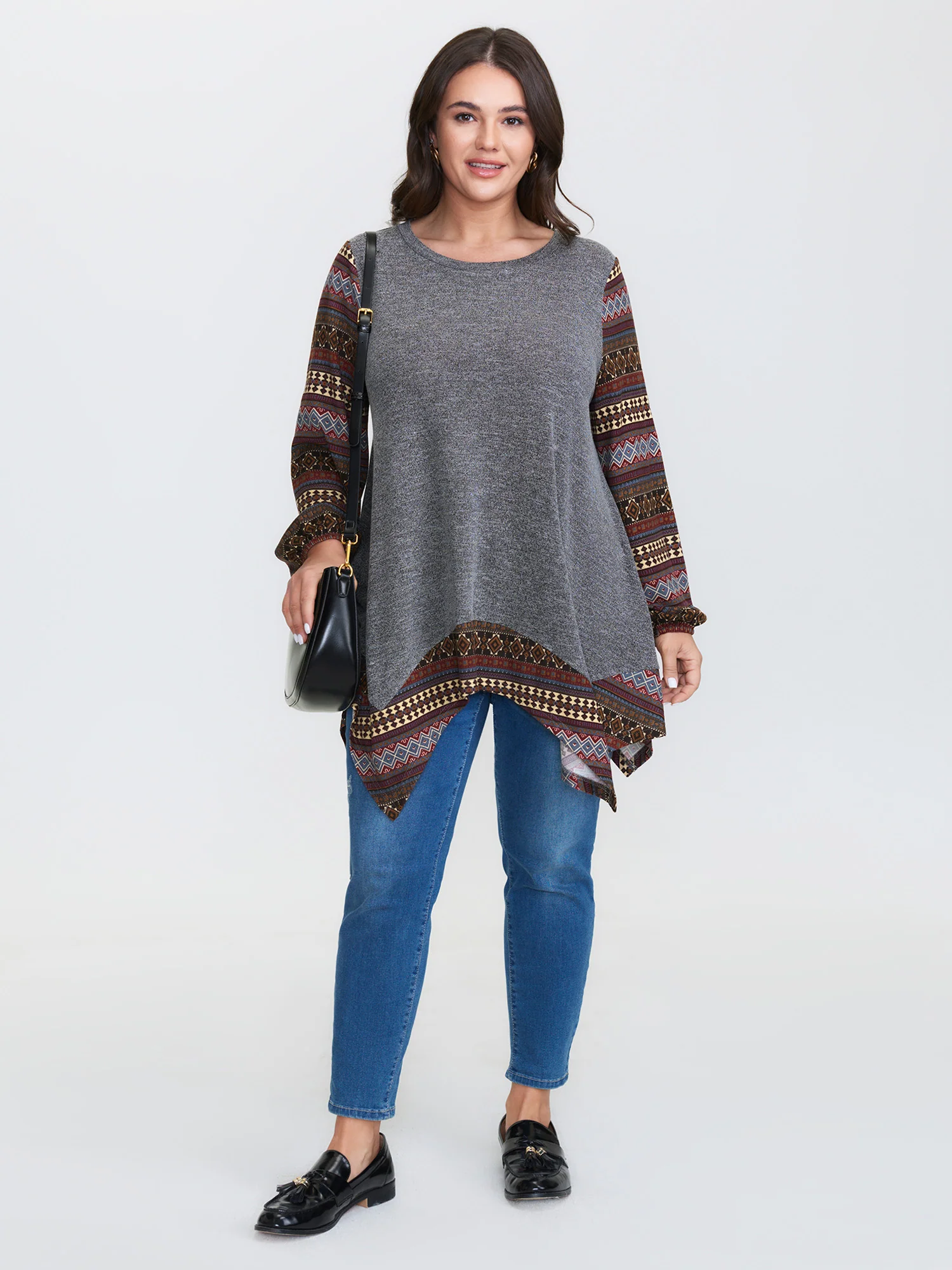 Boho Stripes Color Contrast Stretchy Top - Image 2