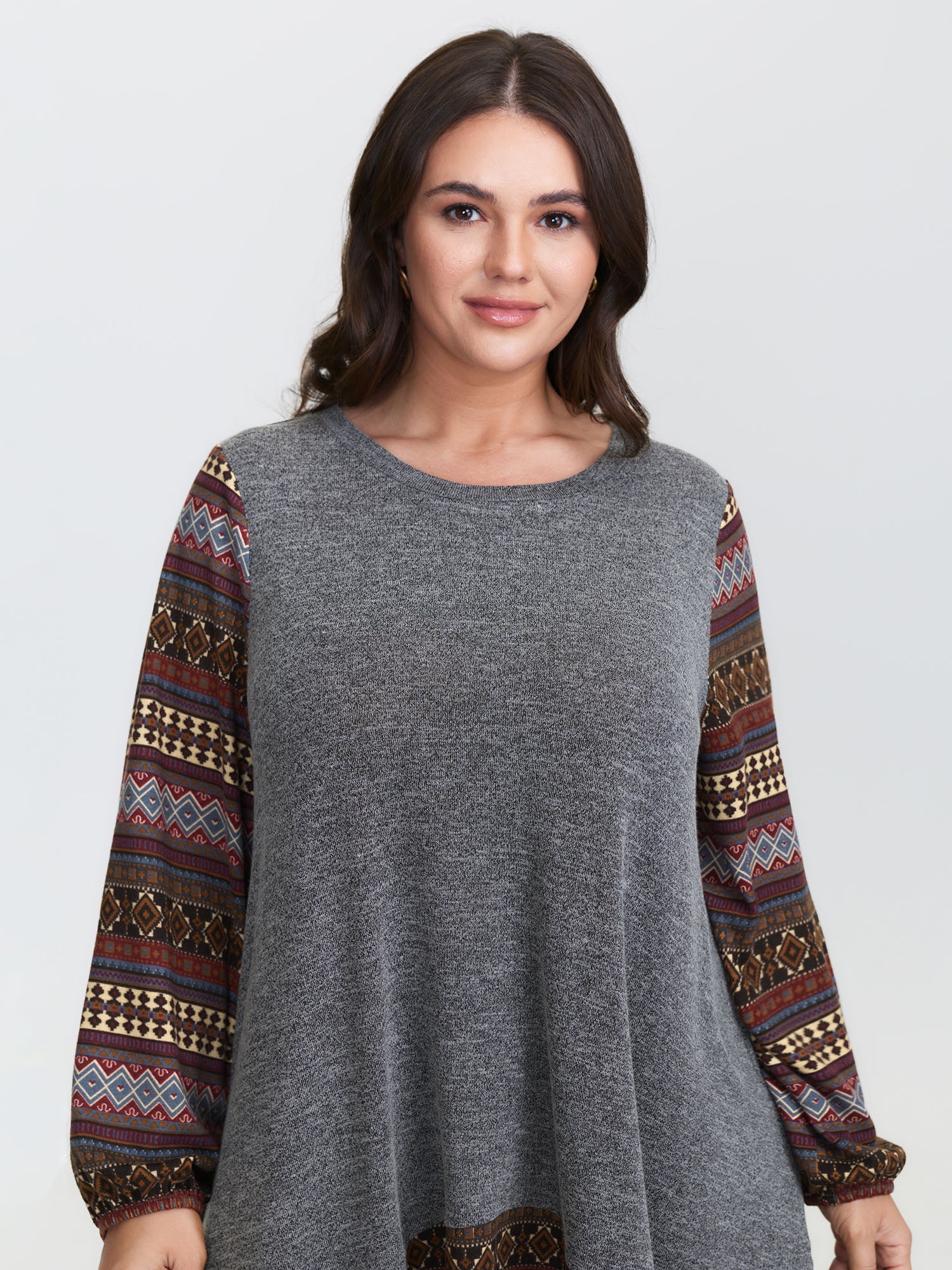 Boho Stripes Color Contrast Stretchy Top - Image 3