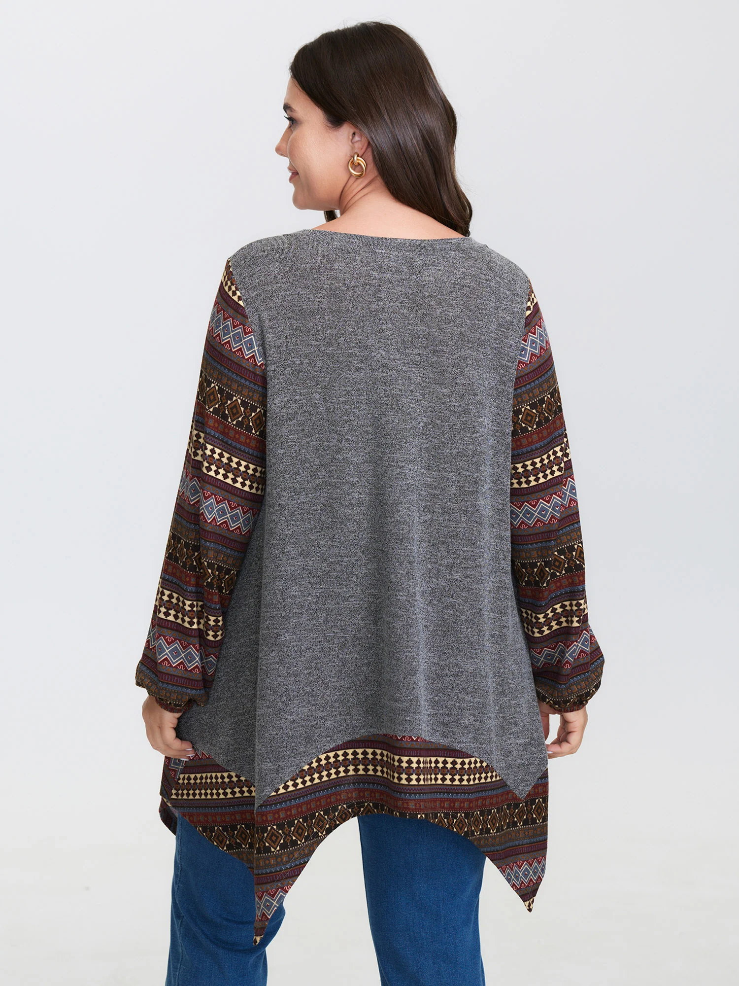 Boho Stripes Color Contrast Stretchy Top - Image 4