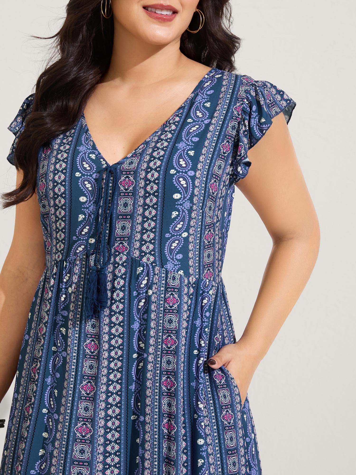 Boho Stripes High Waisted Maxi Dress - Image 2