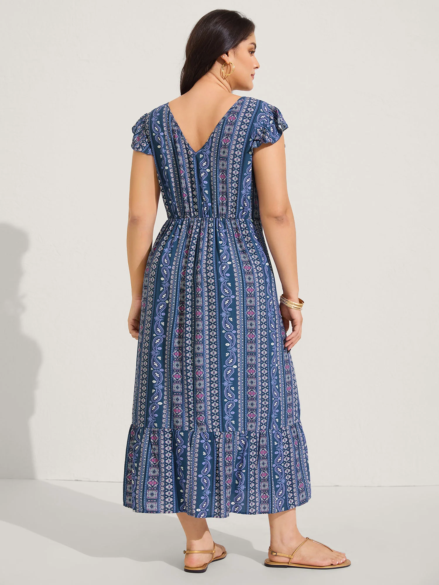 Boho Stripes High Waisted Maxi Dress - Image 4