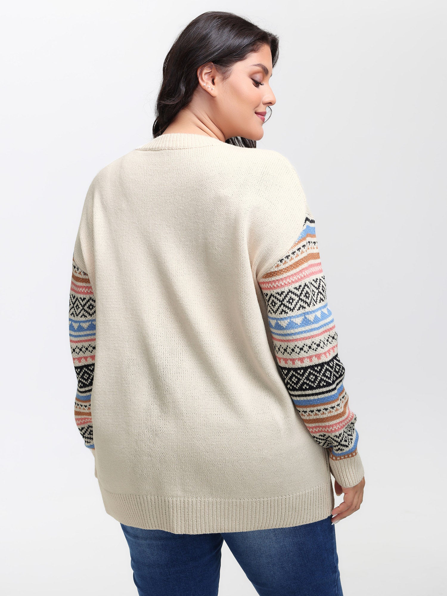 Boho Stripes Jacquard Textured Pullover - Image 5