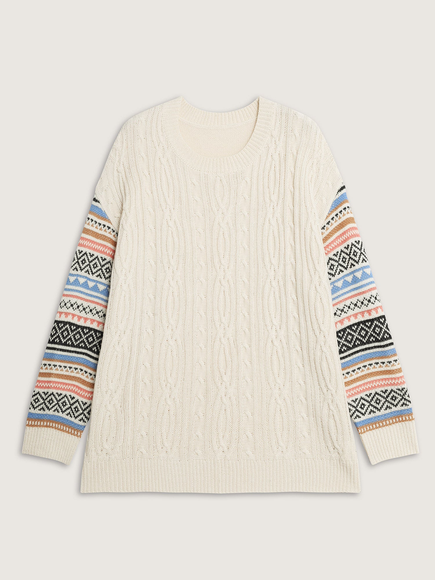 Boho Stripes Jacquard Textured Pullover - Image 7
