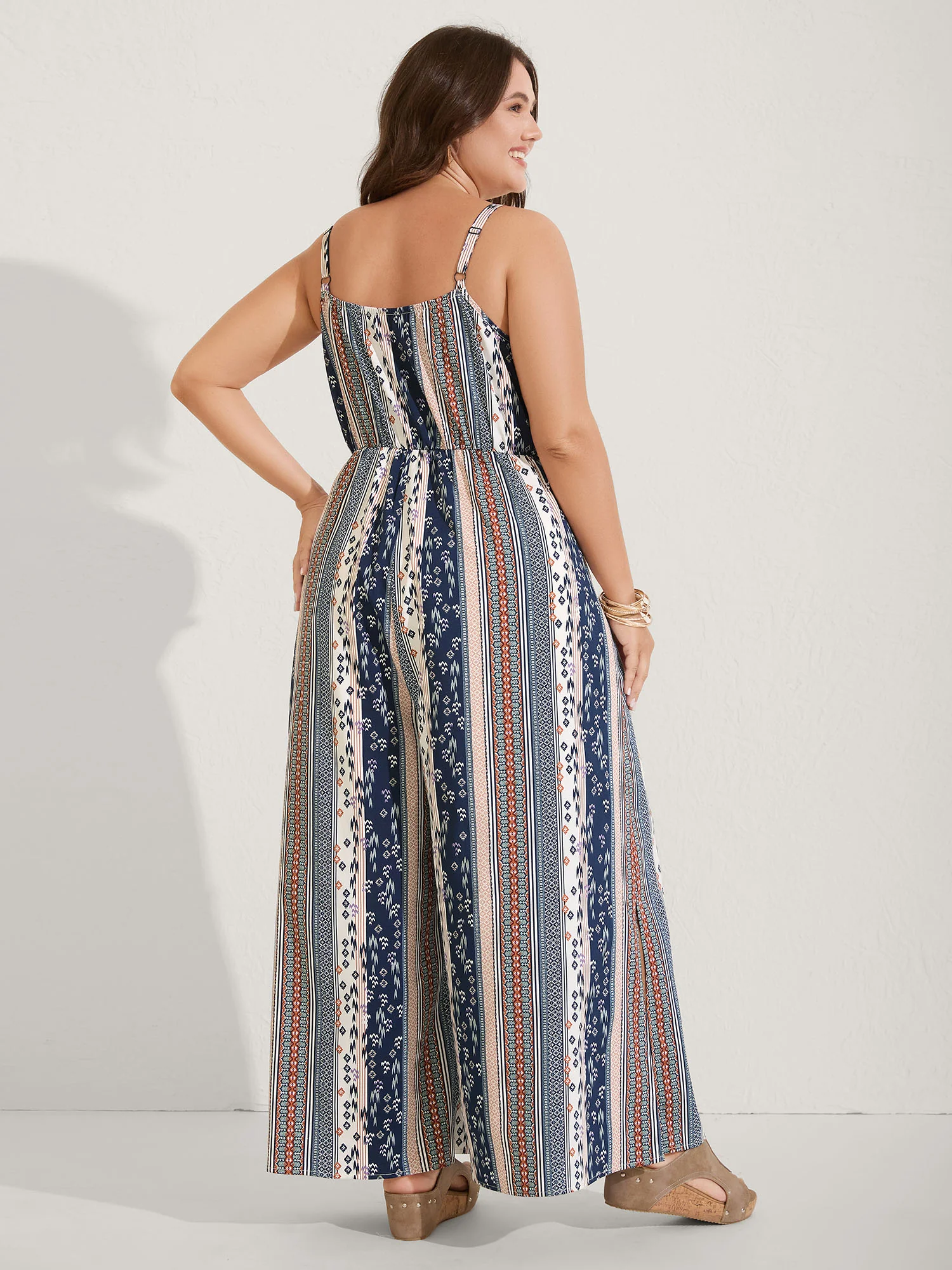 Boho Stripes Stretchy Waist Jumpsuit - Image 4