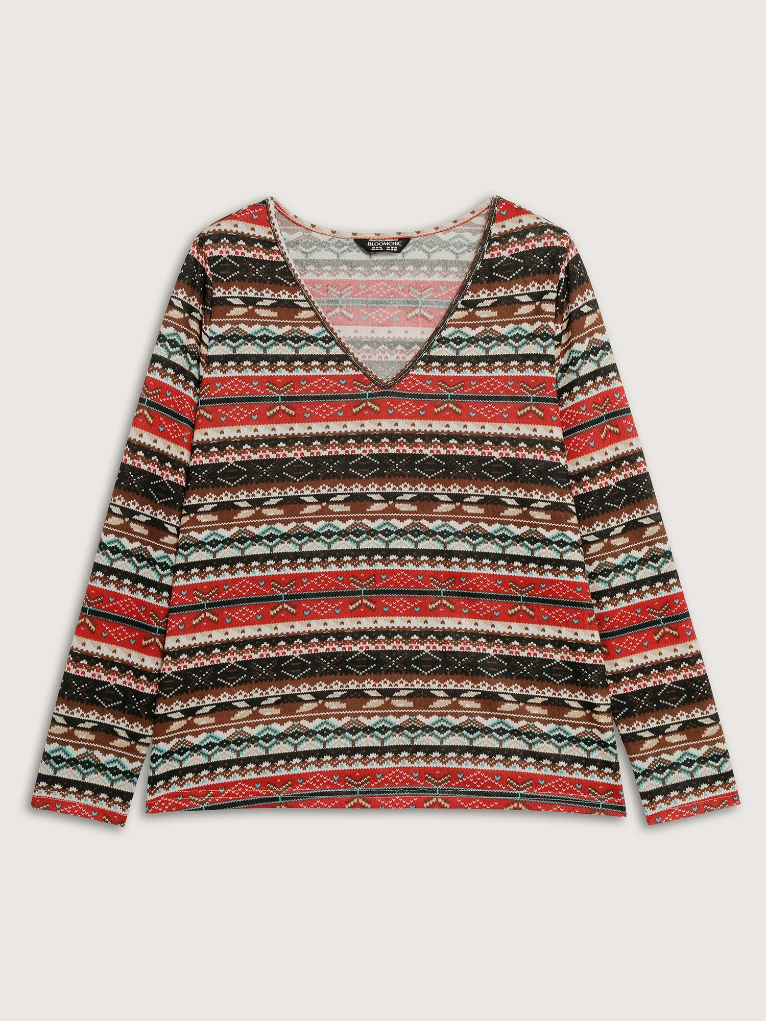 Boho Stripes V-Neck Co-Ord Lounge Set - Image 9
