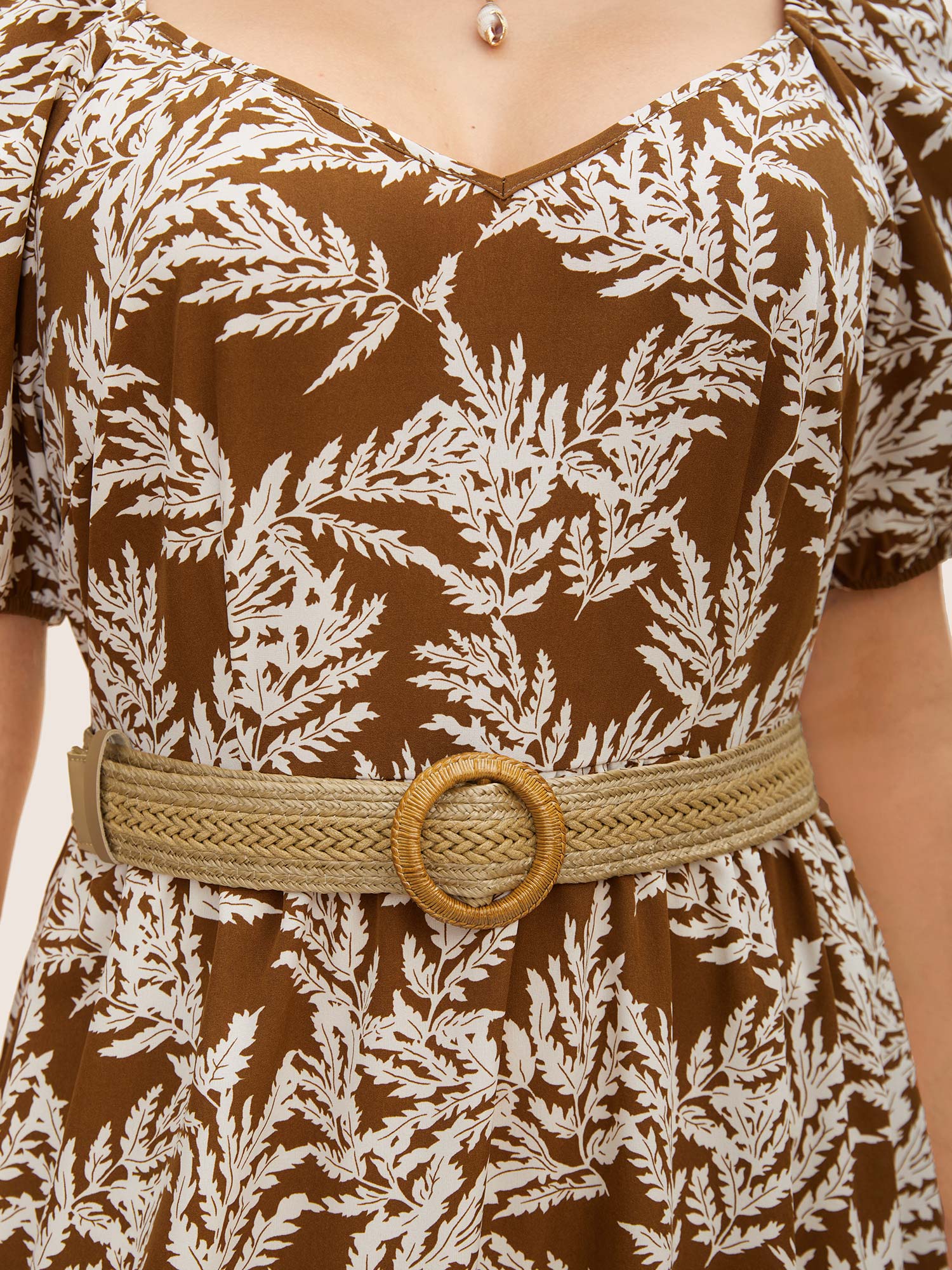 Boho Style Round Buckle Handmade Straw Belt - Image 3