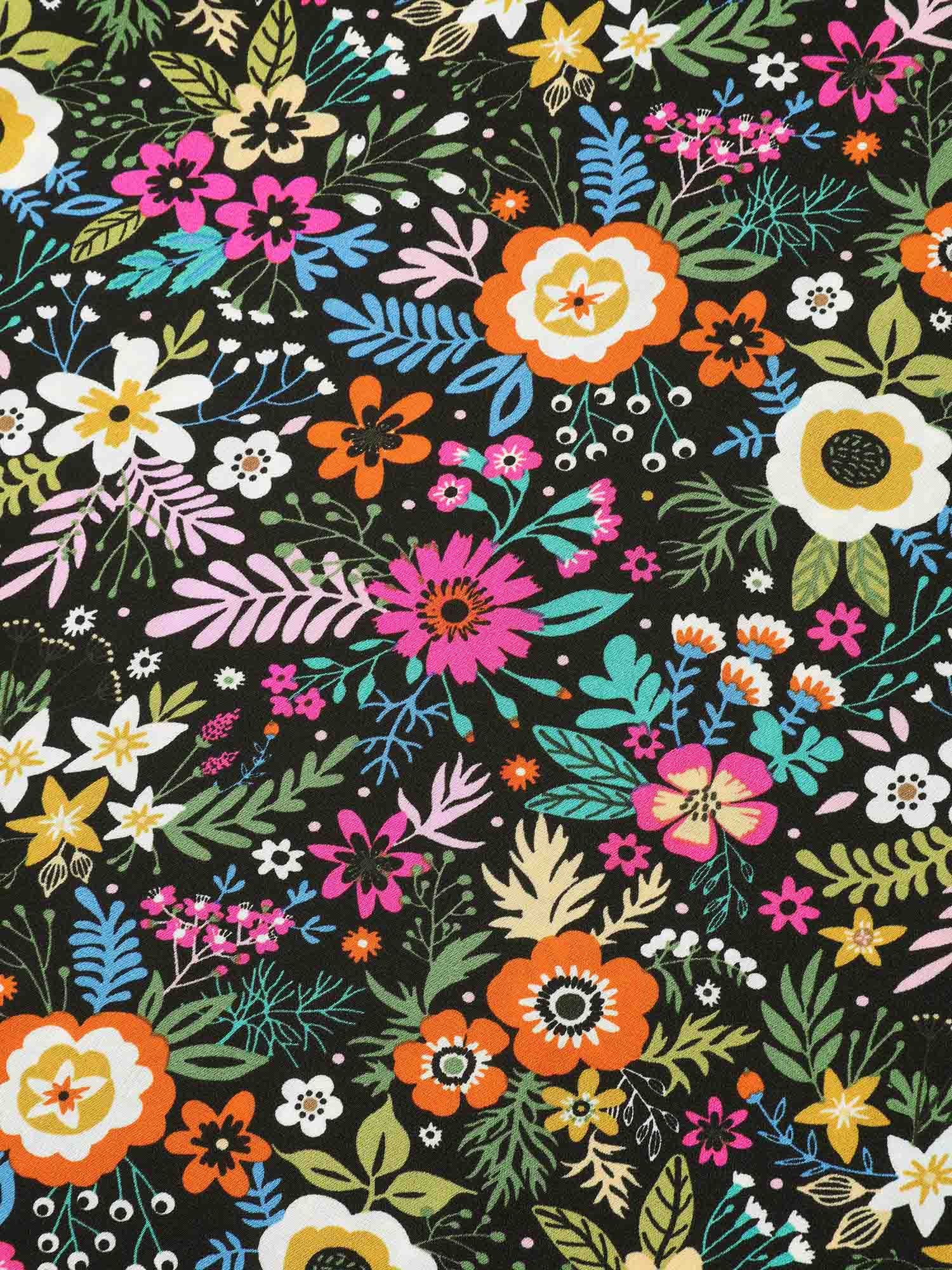 Bold Floral Print Pockets Midi Dress - Image 6