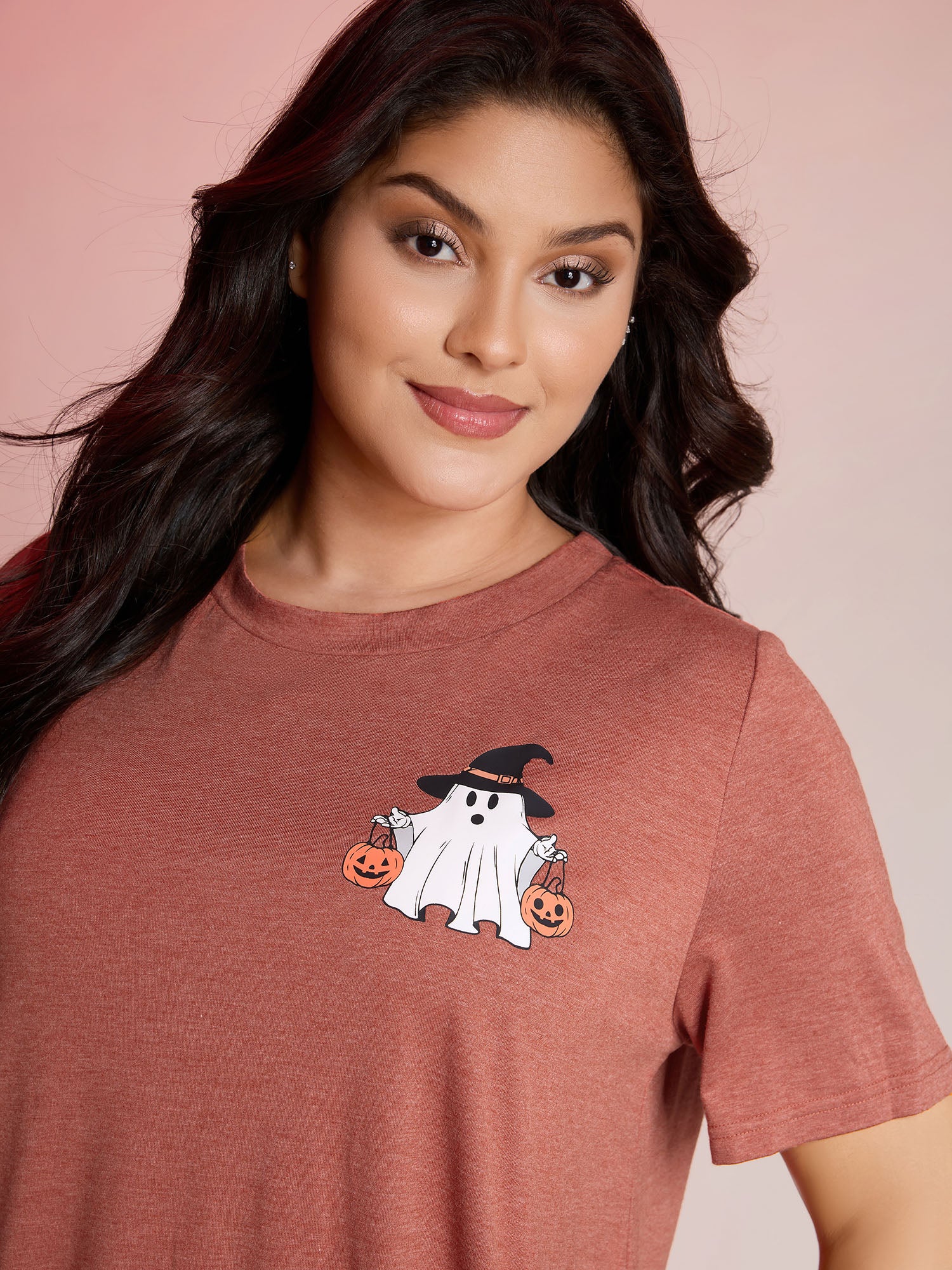 Boo Crew Halloween Round Neck T-Shirt - Image 3