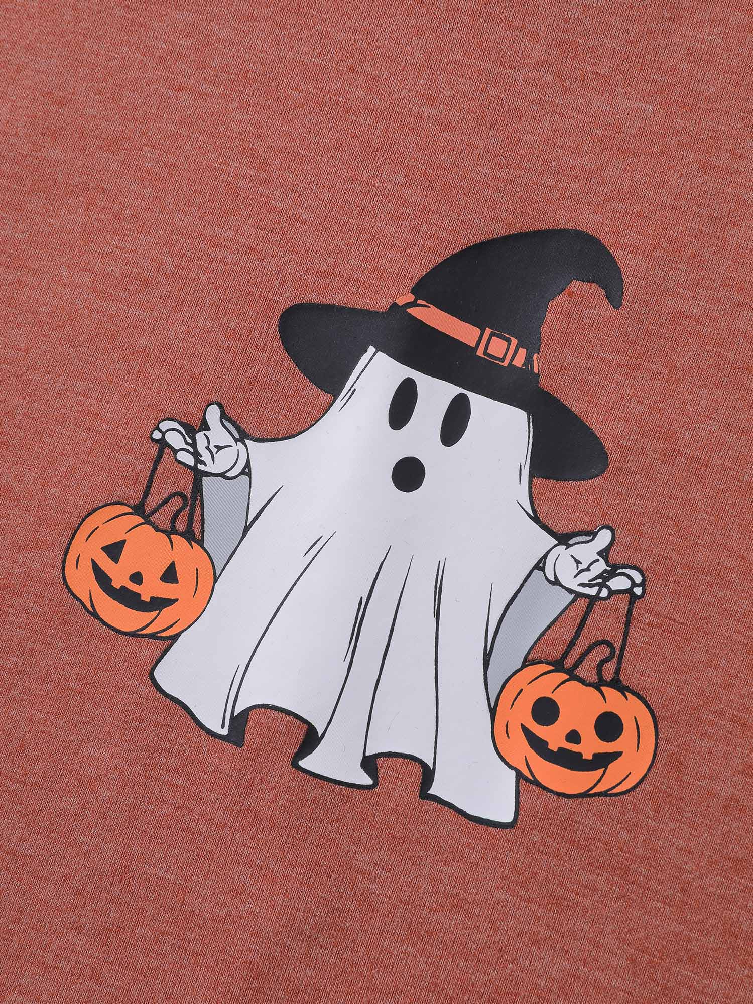 Boo Crew Halloween Round Neck T-Shirt - Image 7