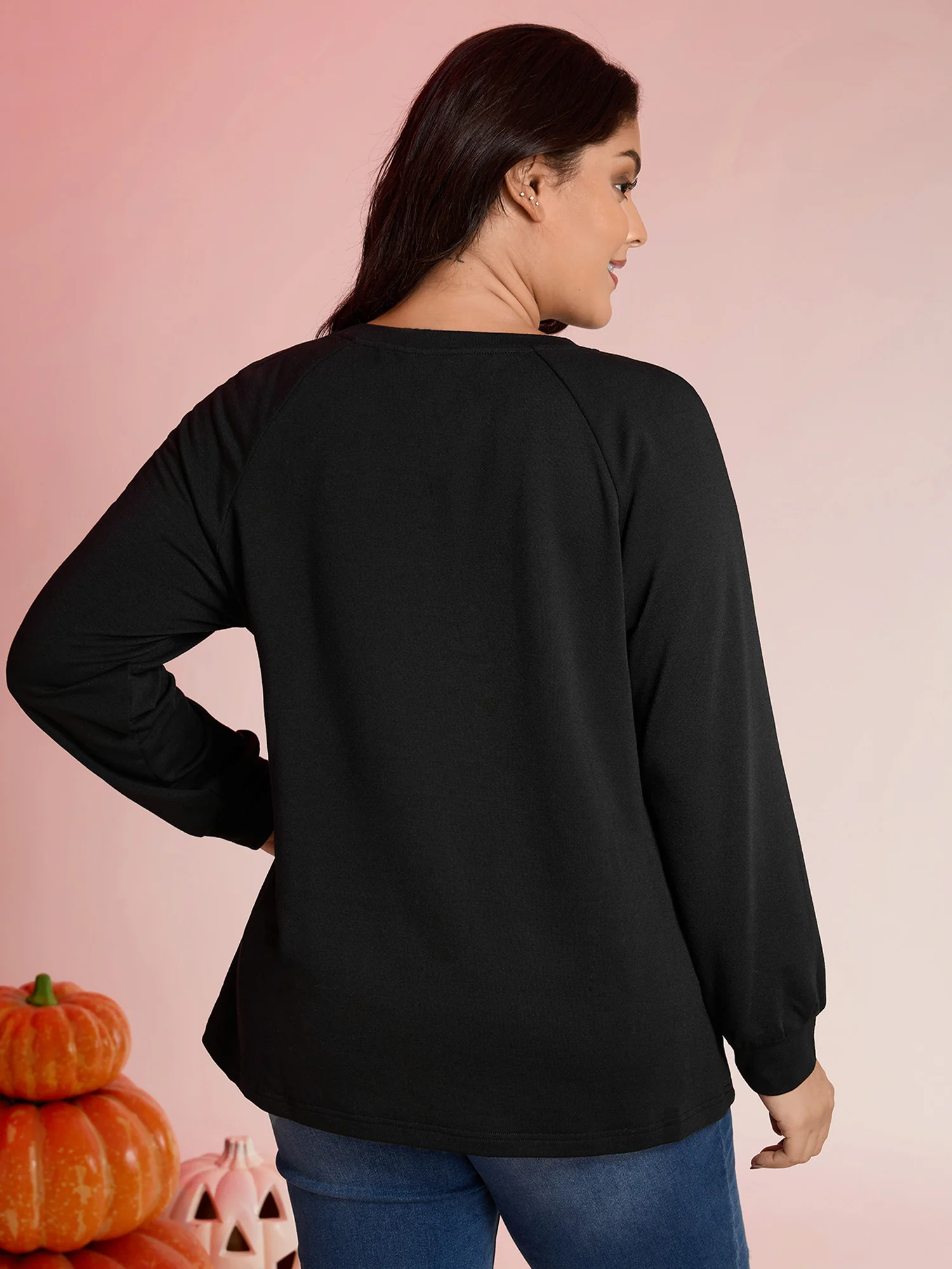 Boo-tiful Embroidery Towel Texture Sweatshirt - Image 4