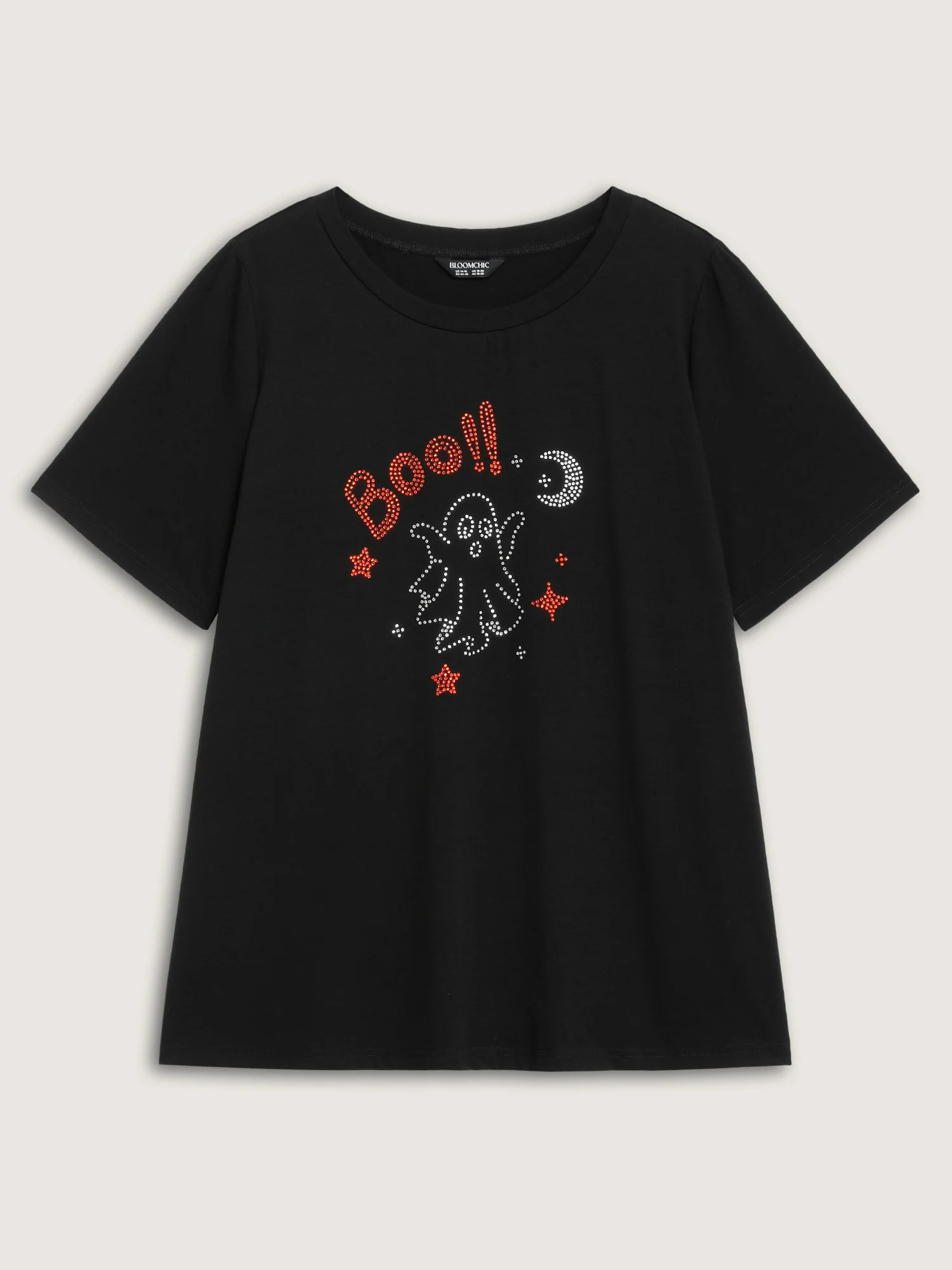 Boo-tiful Ghost Rhinestone Detail T-Shirt - Image 6