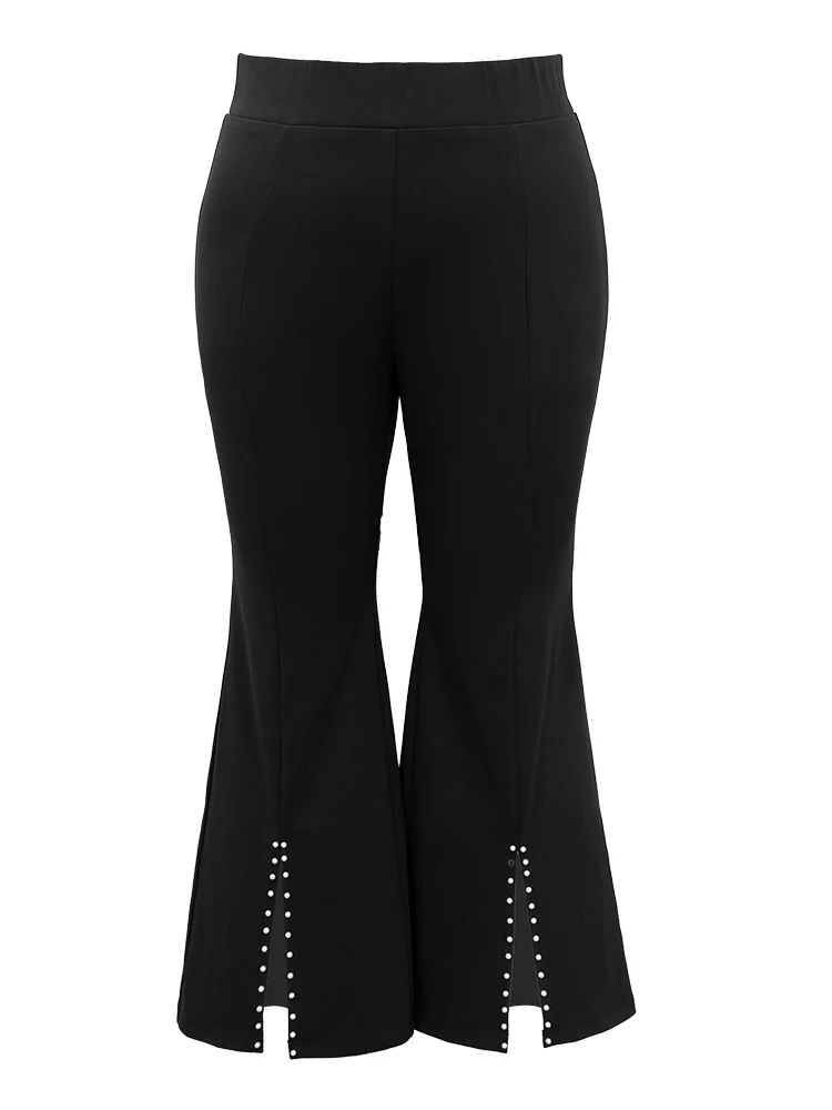 Bootcut Pearl Beaded Split Front Pants - Image 8