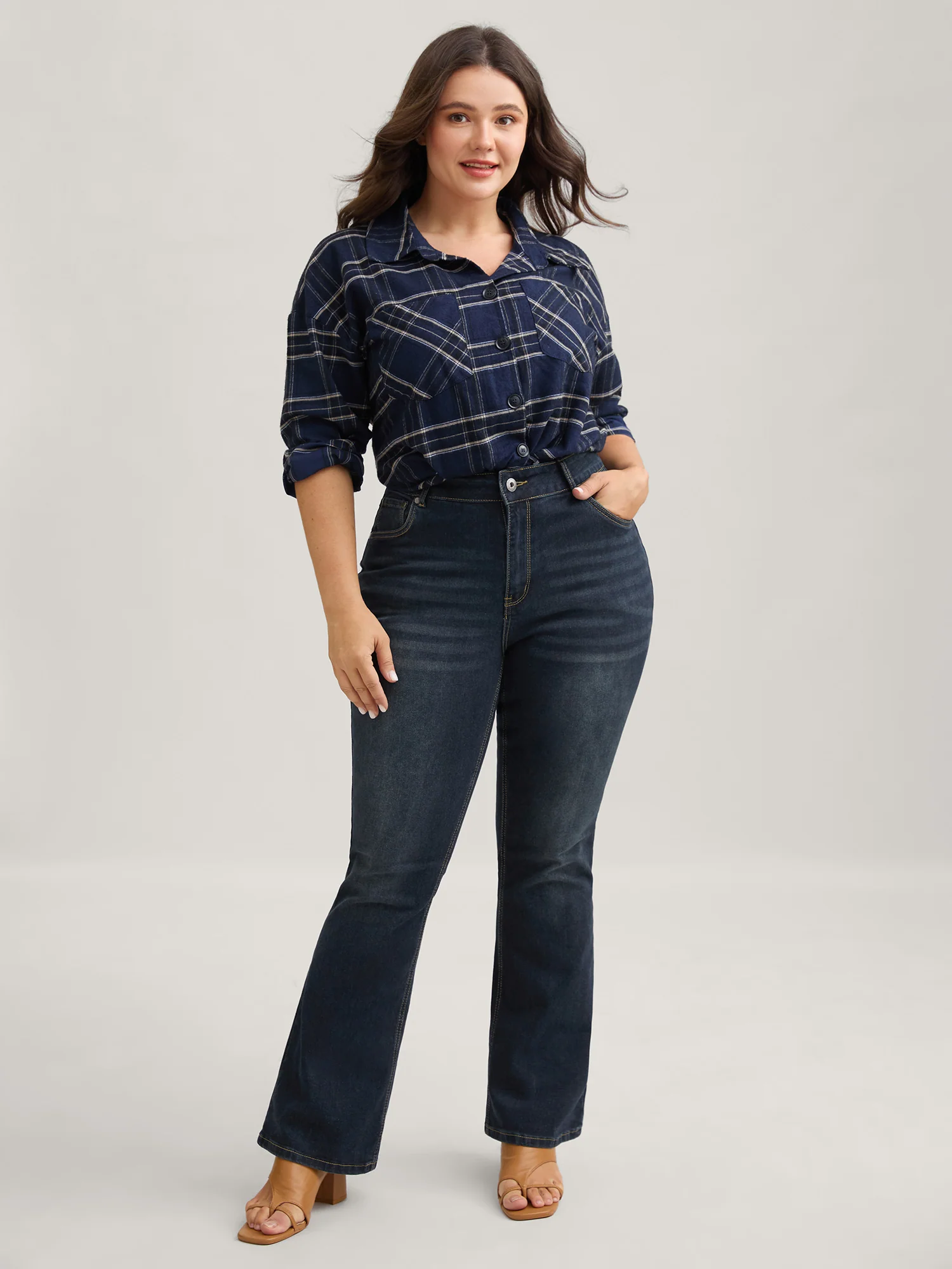 Thigh-Friendly Stretchy Flared Jeans - Image 10