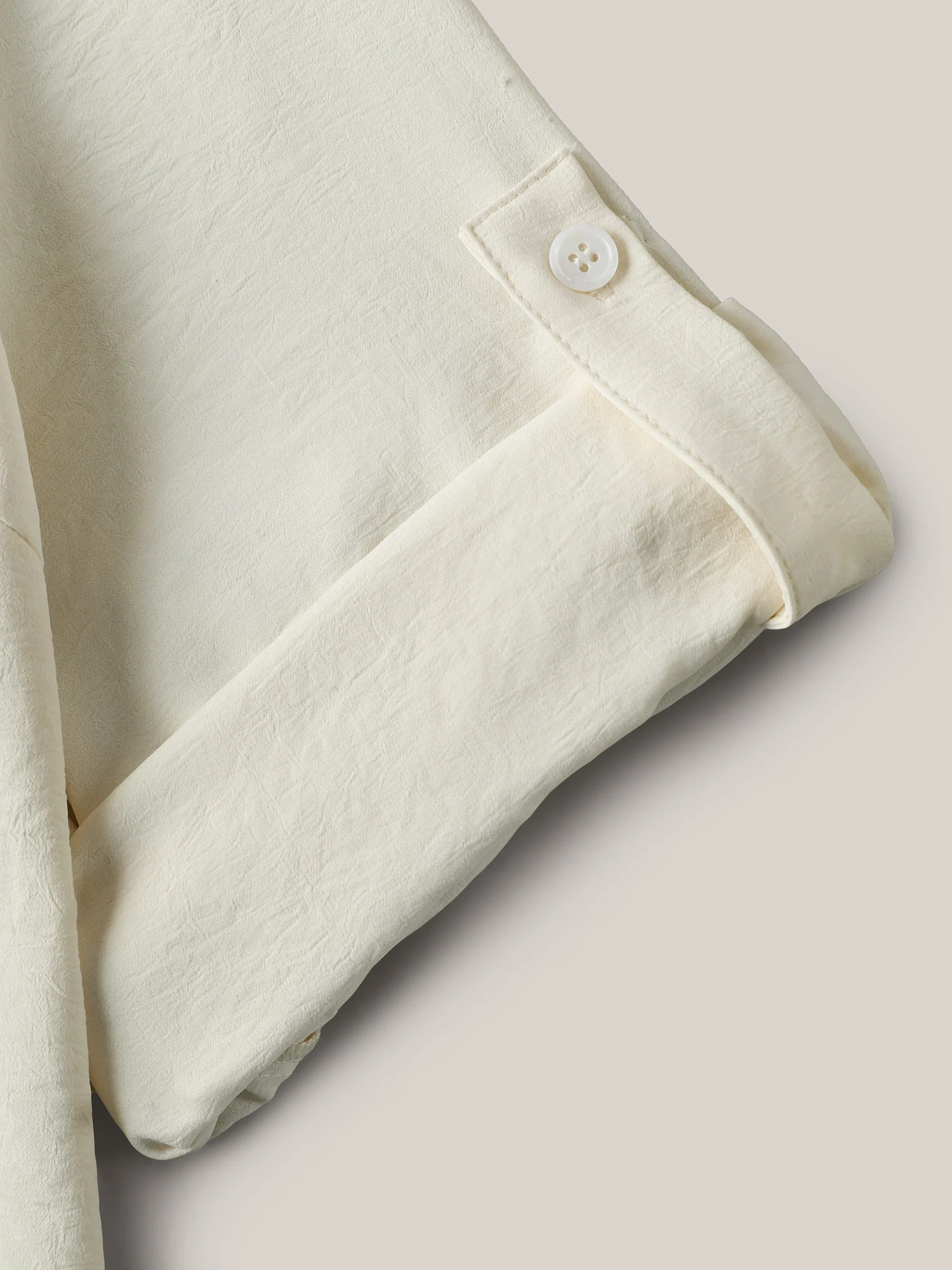 Bow Back Button Placket Solid Blouse - Image 7