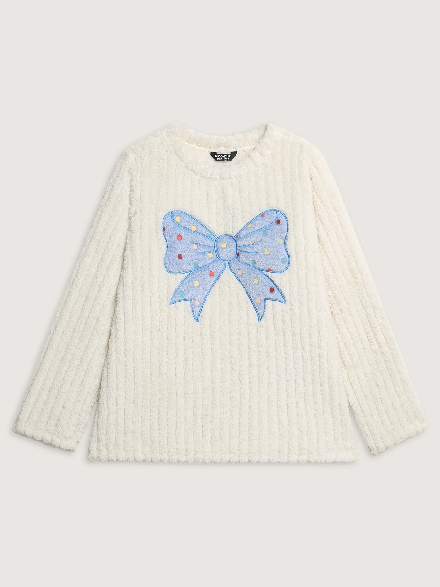 Bow Beautiful Applique Embroidery Lounge Top - Image 7