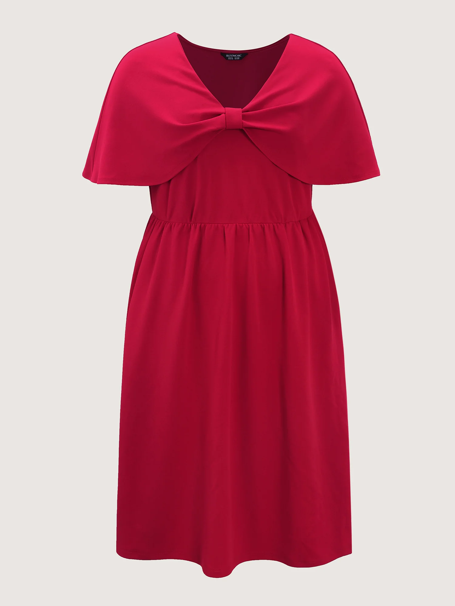 Bow Cape Detail Waist-Defining Mini Dress - Image 8