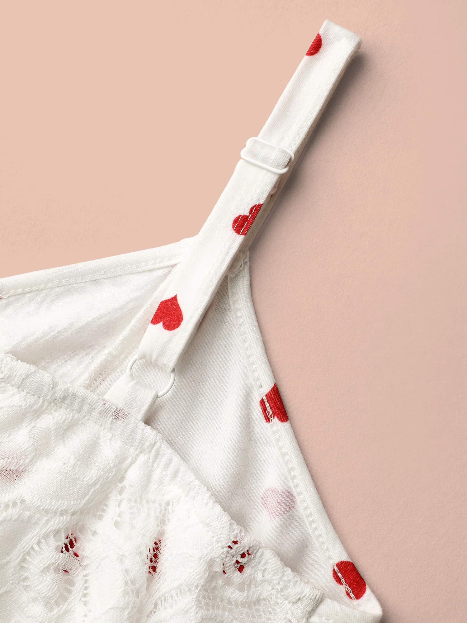 Romantic Heart Print Lace Sleep Dress - Image 6