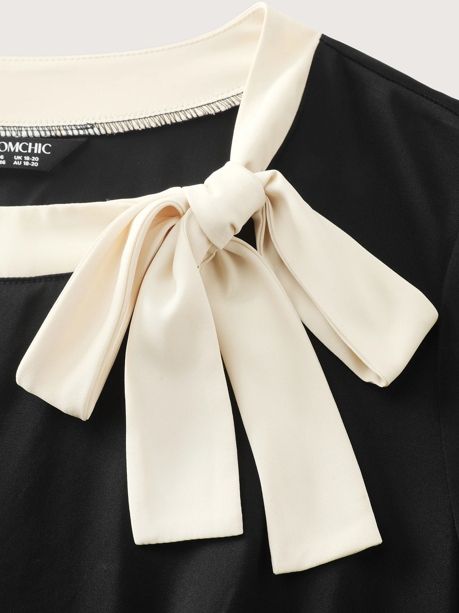Bow Neckline Stretchy Waist Midi Dress - Image 5