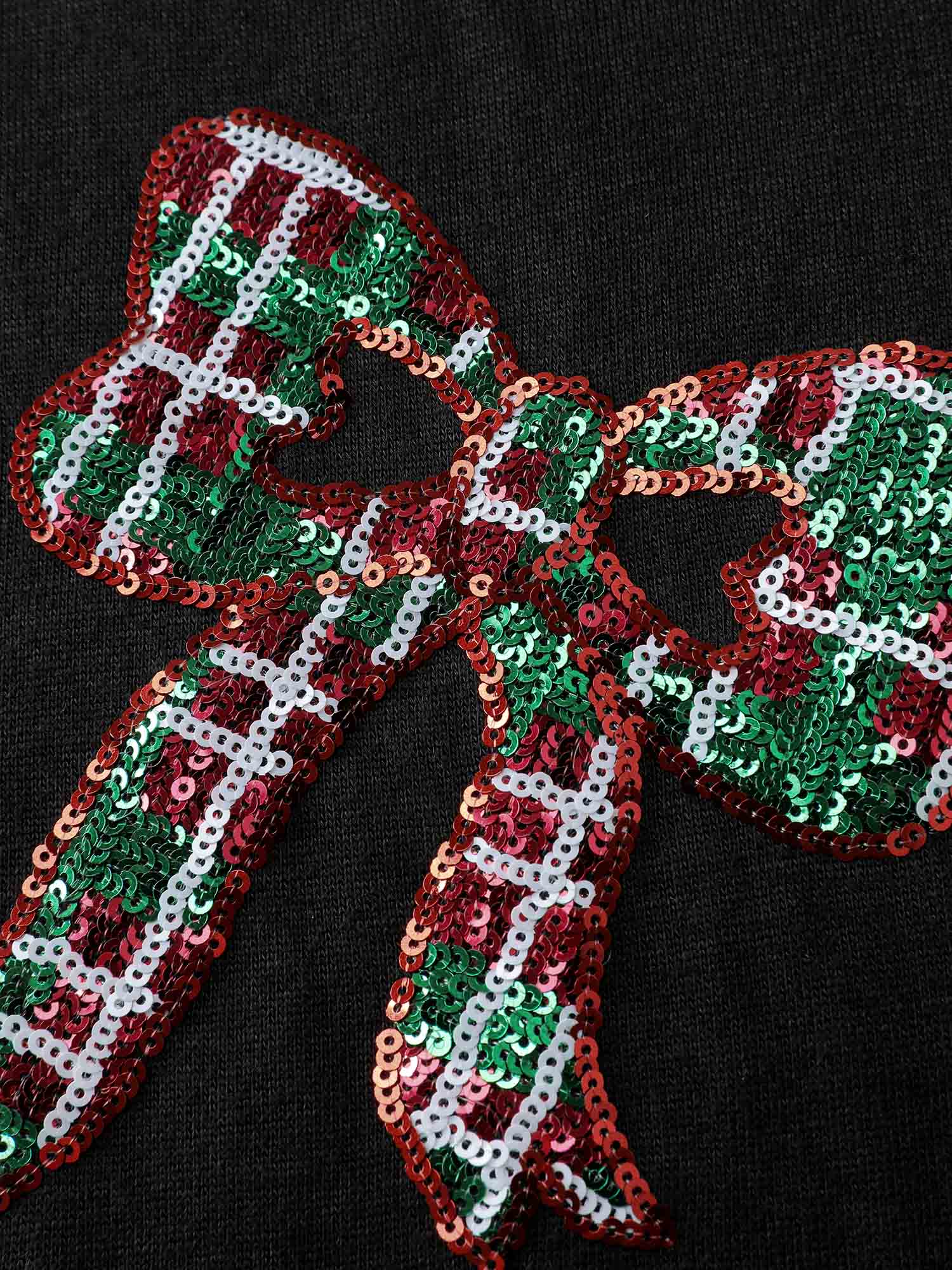 Bow Sequin Embroidery Sweathshirt - Image 6