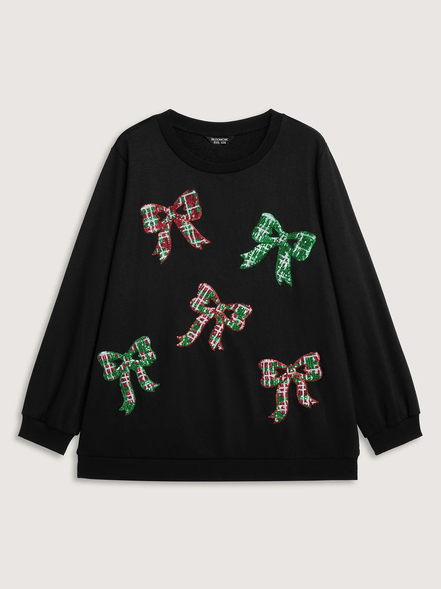 Bow Sequin Embroidery Sweathshirt - Image 8