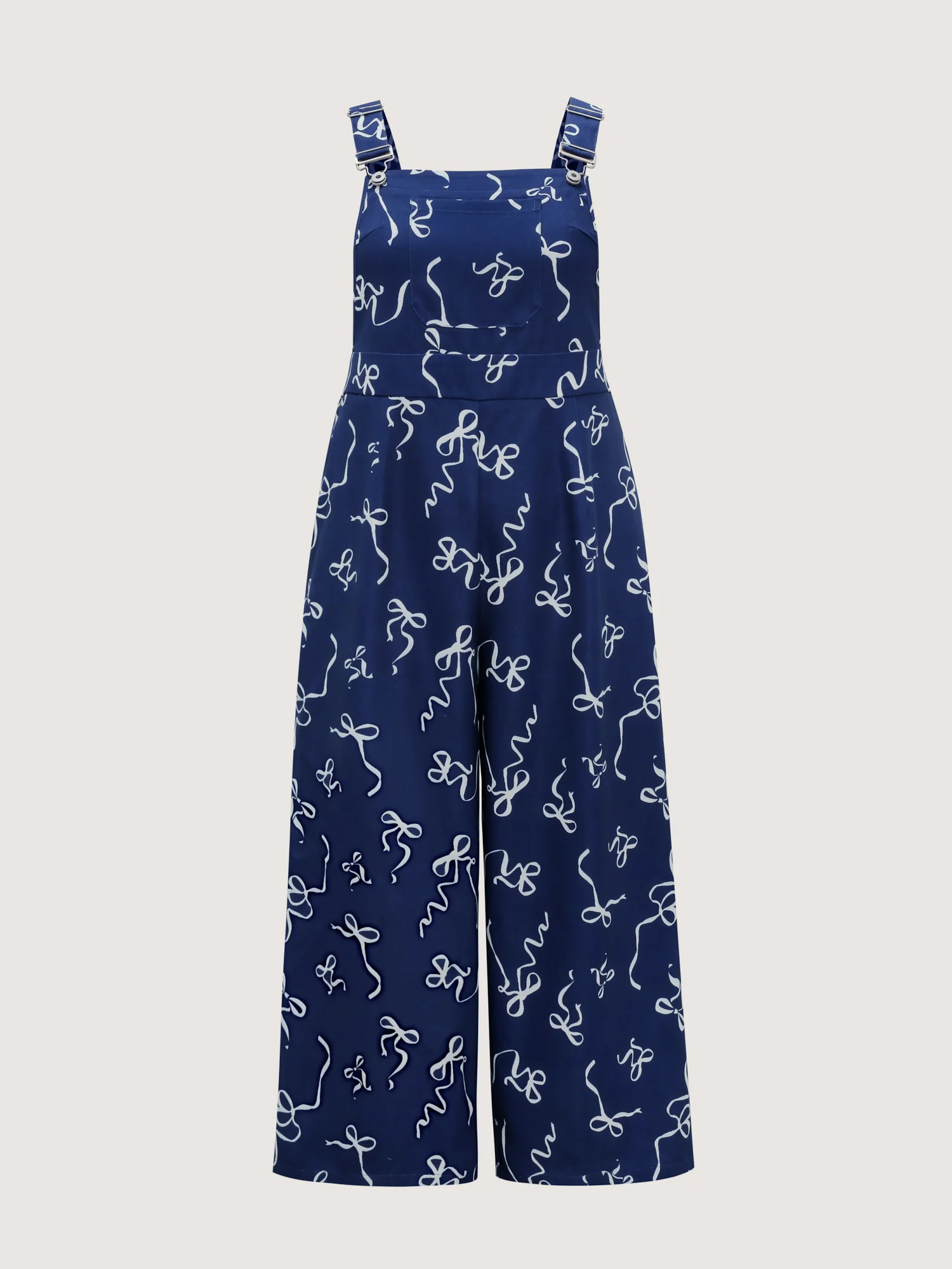 Bow-Tie Print Adjustable Overall Straps Jumpsuit - Image 7