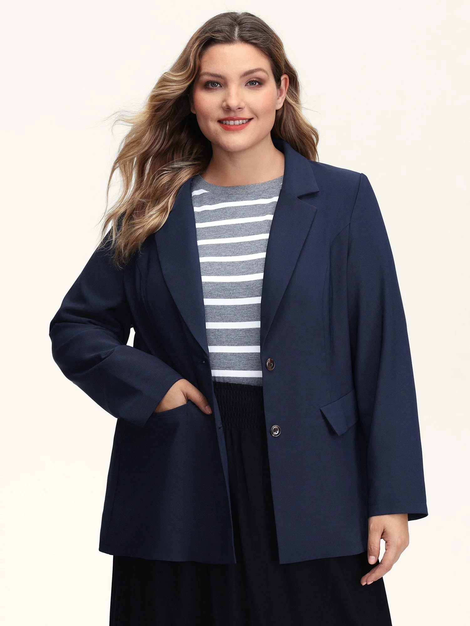 Bowknot Back Split Hem Contrast Blazer - Image 2