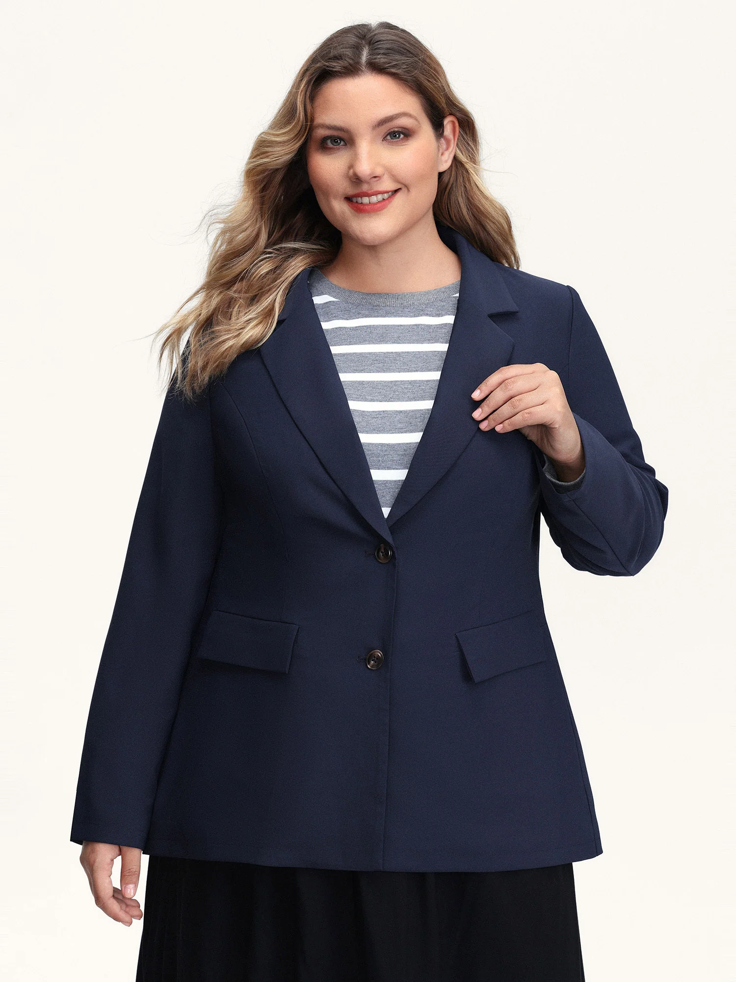 Bowknot Back Split Hem Contrast Blazer - Image 4