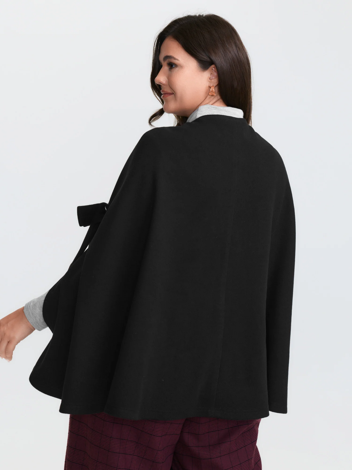 Bowknot Cape Style Split Coat - Image 6