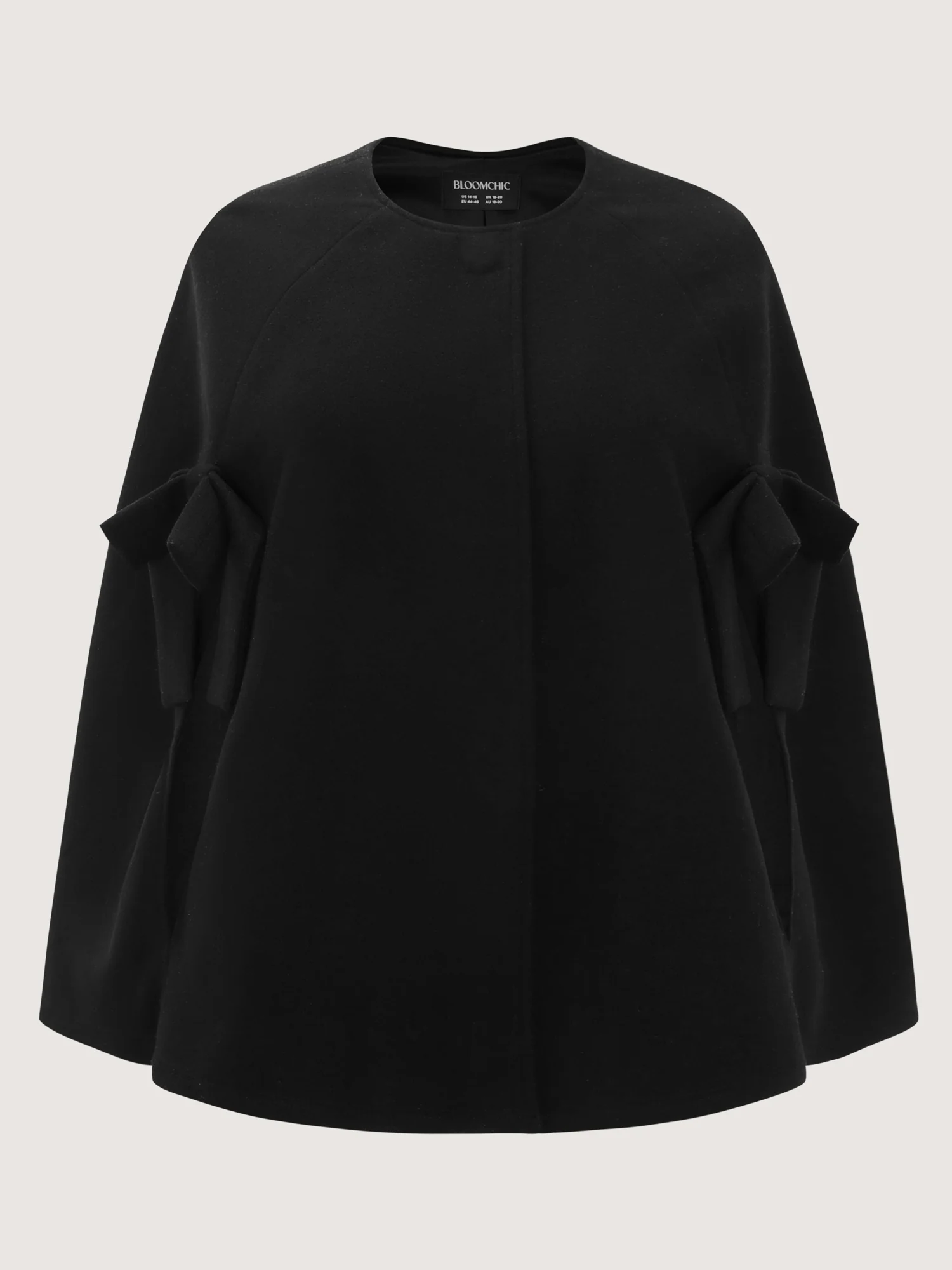 Bowknot Cape Style Split Coat - Image 9