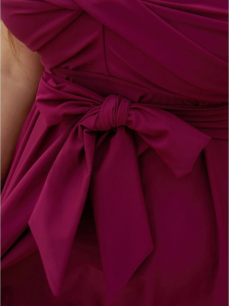 Bowknot Crossover Pleated Detail Swim Dress - Image 8