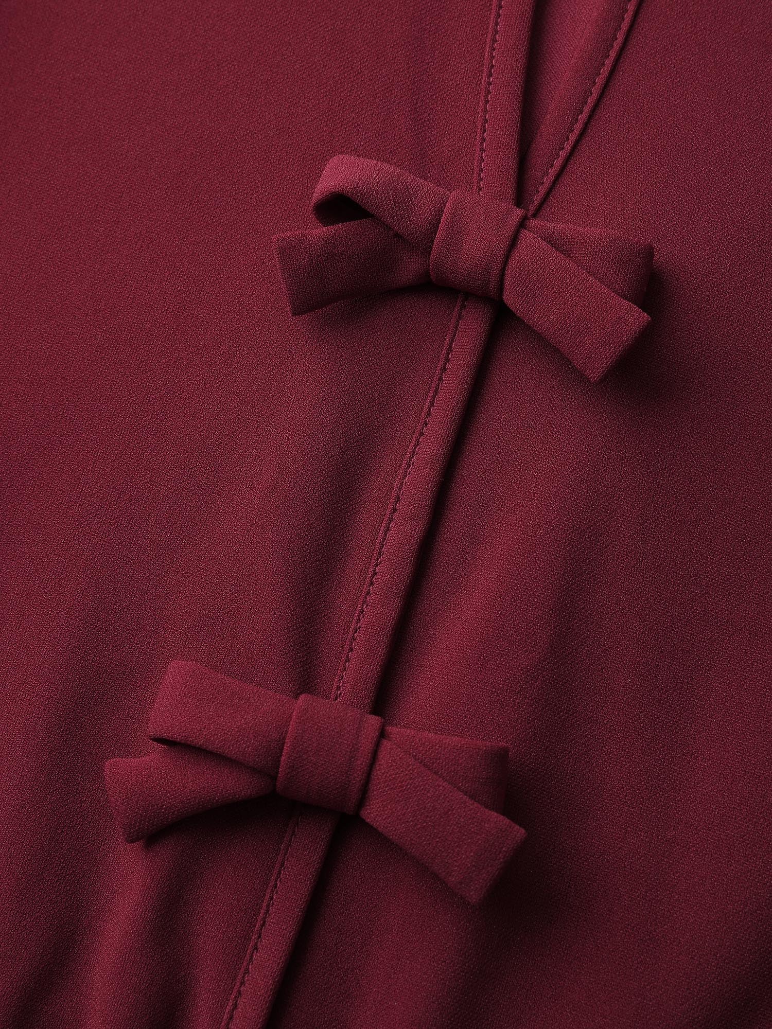 Bowknot Detail Pockets Knit Midi Dress - Image 5