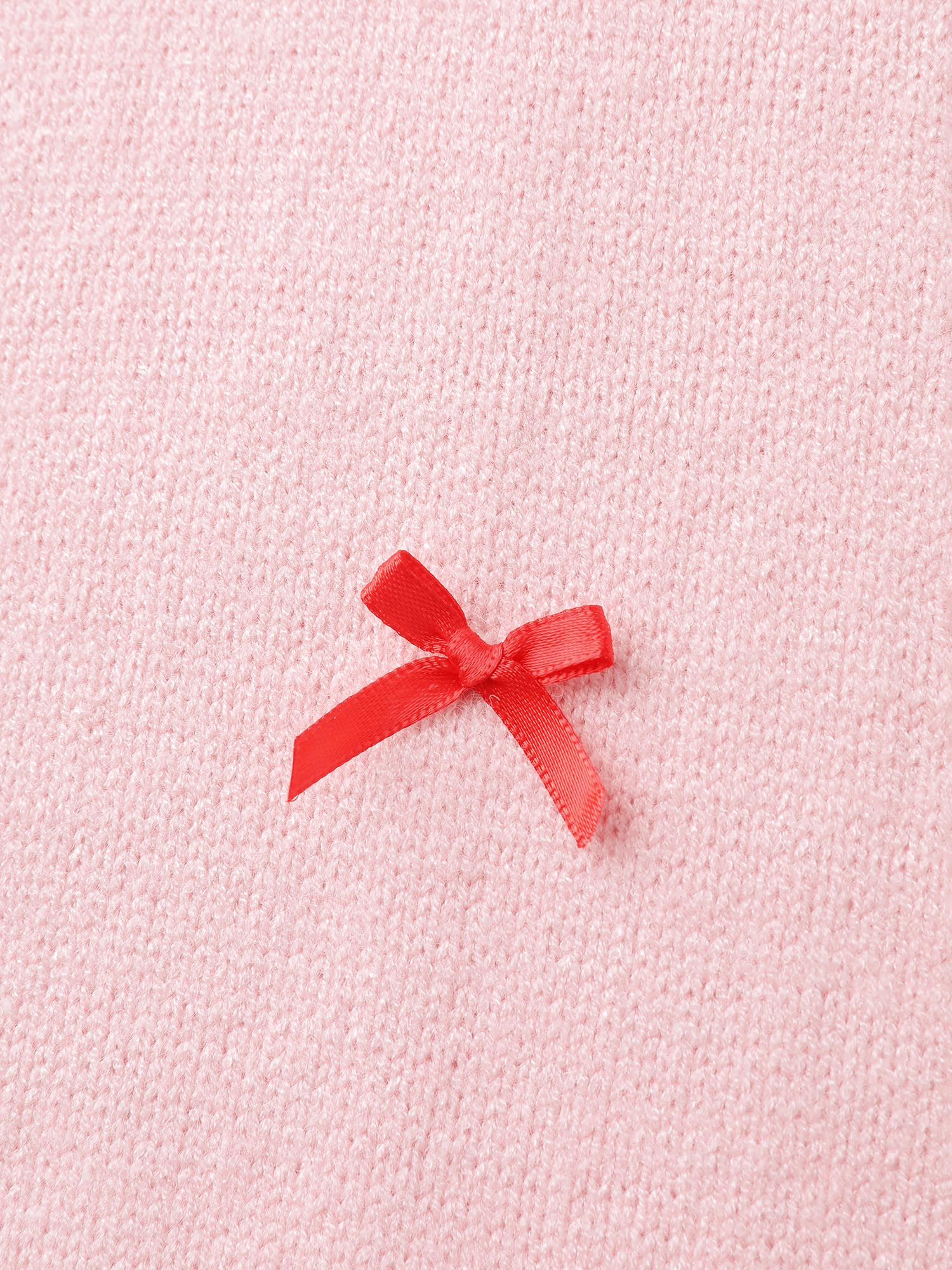 Bowknot Detail Ribbed Hem Pullover - Image 5