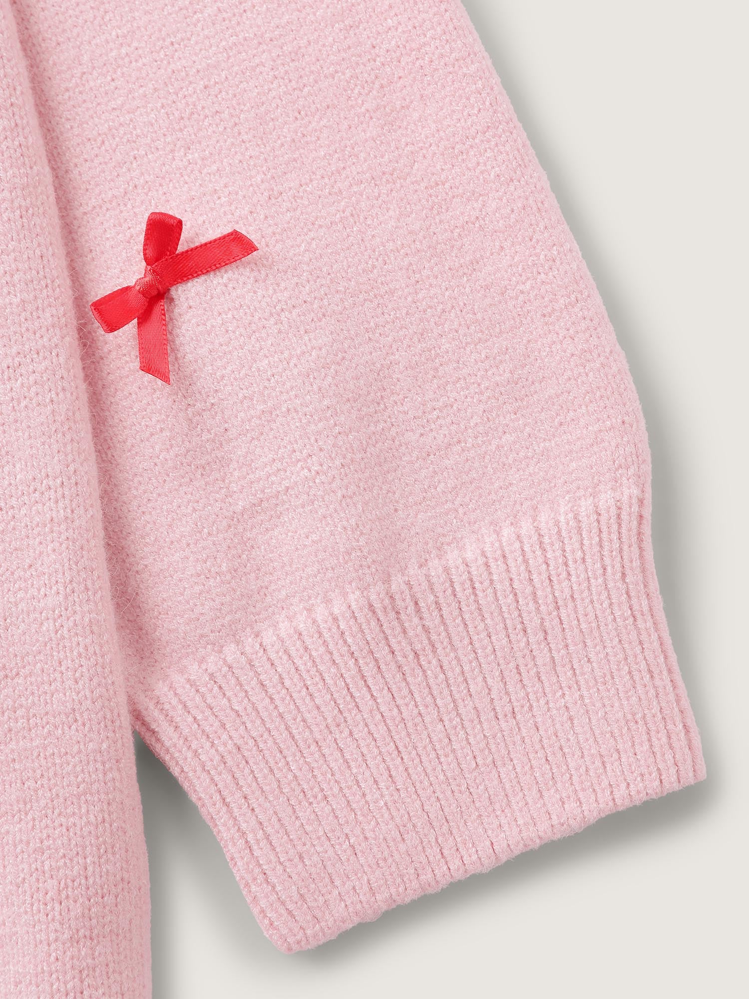 Bowknot Detail Ribbed Hem Pullover - Image 6