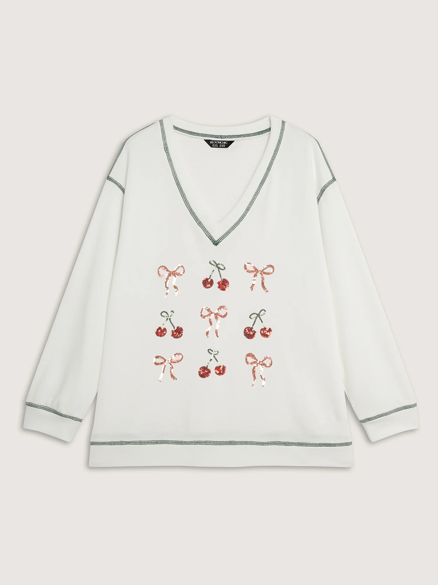 Bowknot Embroidery Relaxed-Fit Sweatshirt - Image 7