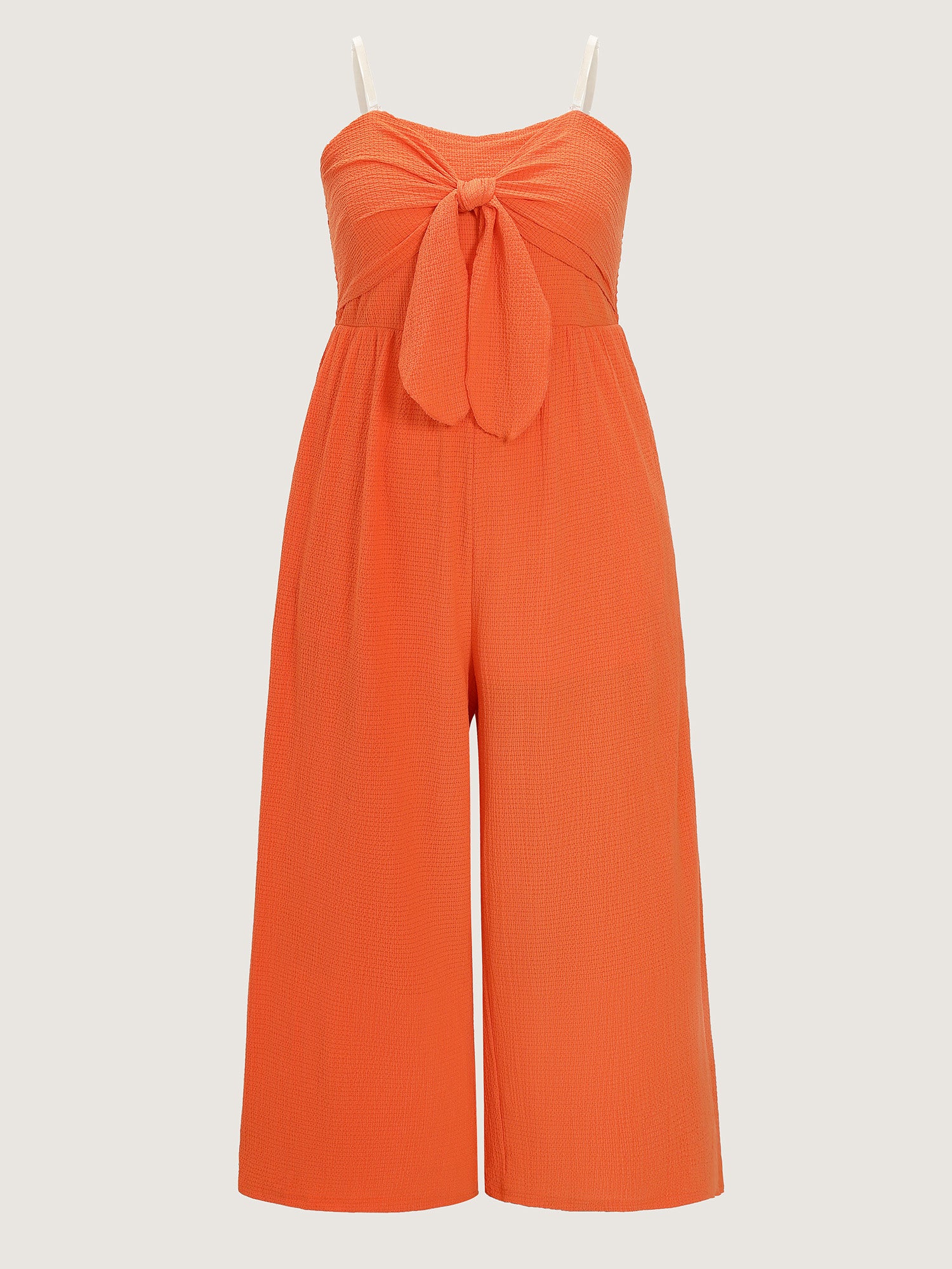 Bowknot Front Color Contrast Jumpsuit - Image 7