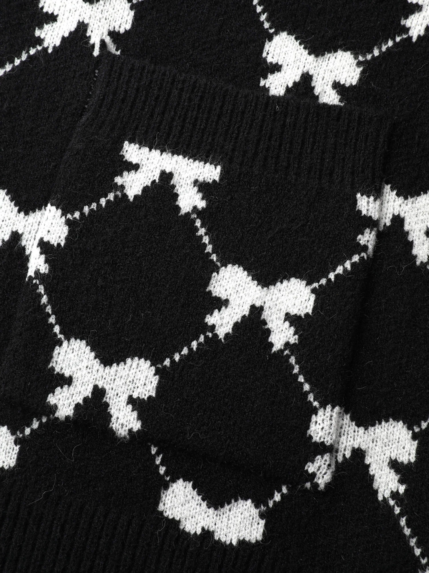 Bowknot Jacquard Button Knit Cardigan - Image 6