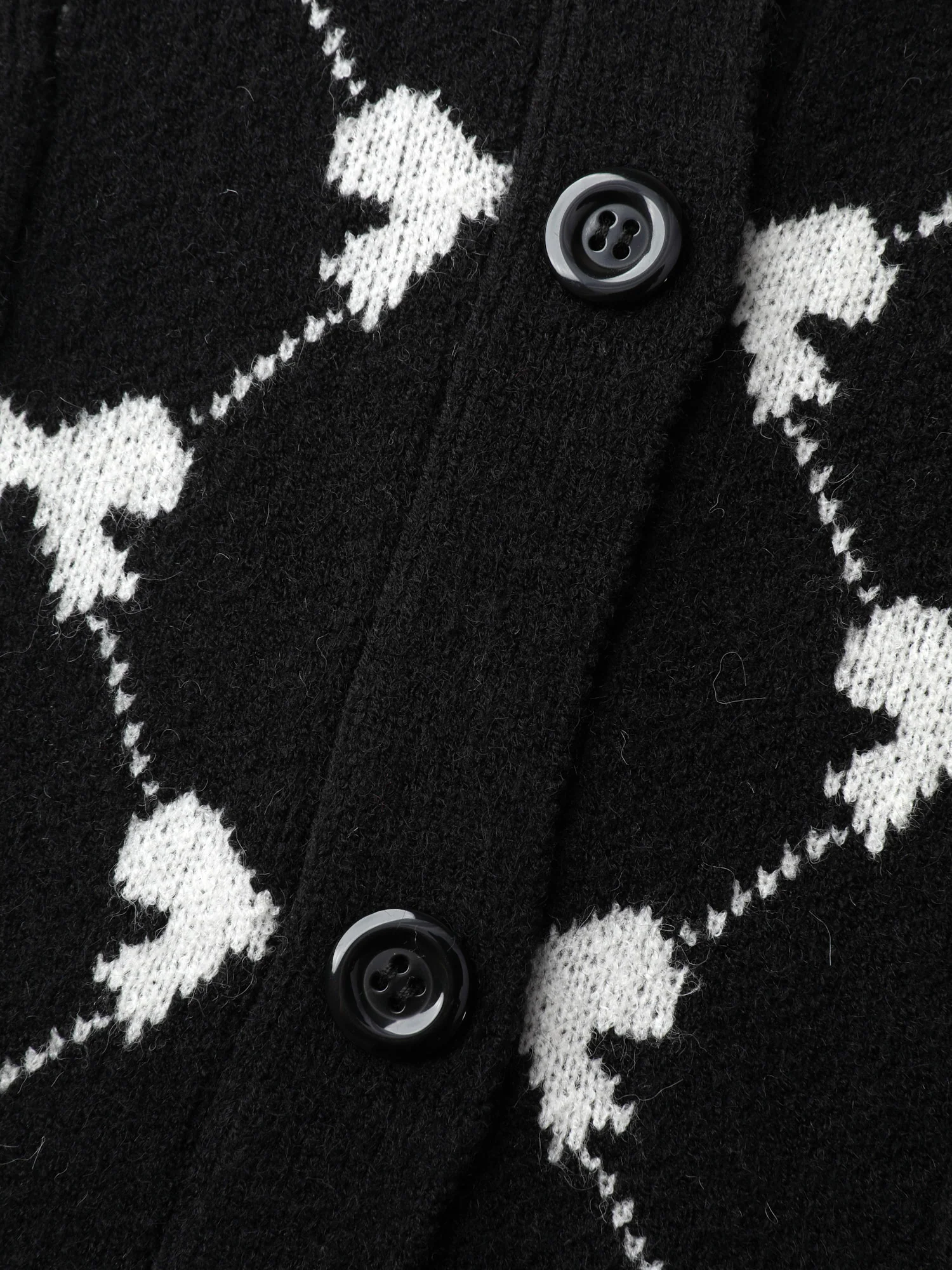 Bowknot Jacquard Button Knit Cardigan - Image 7