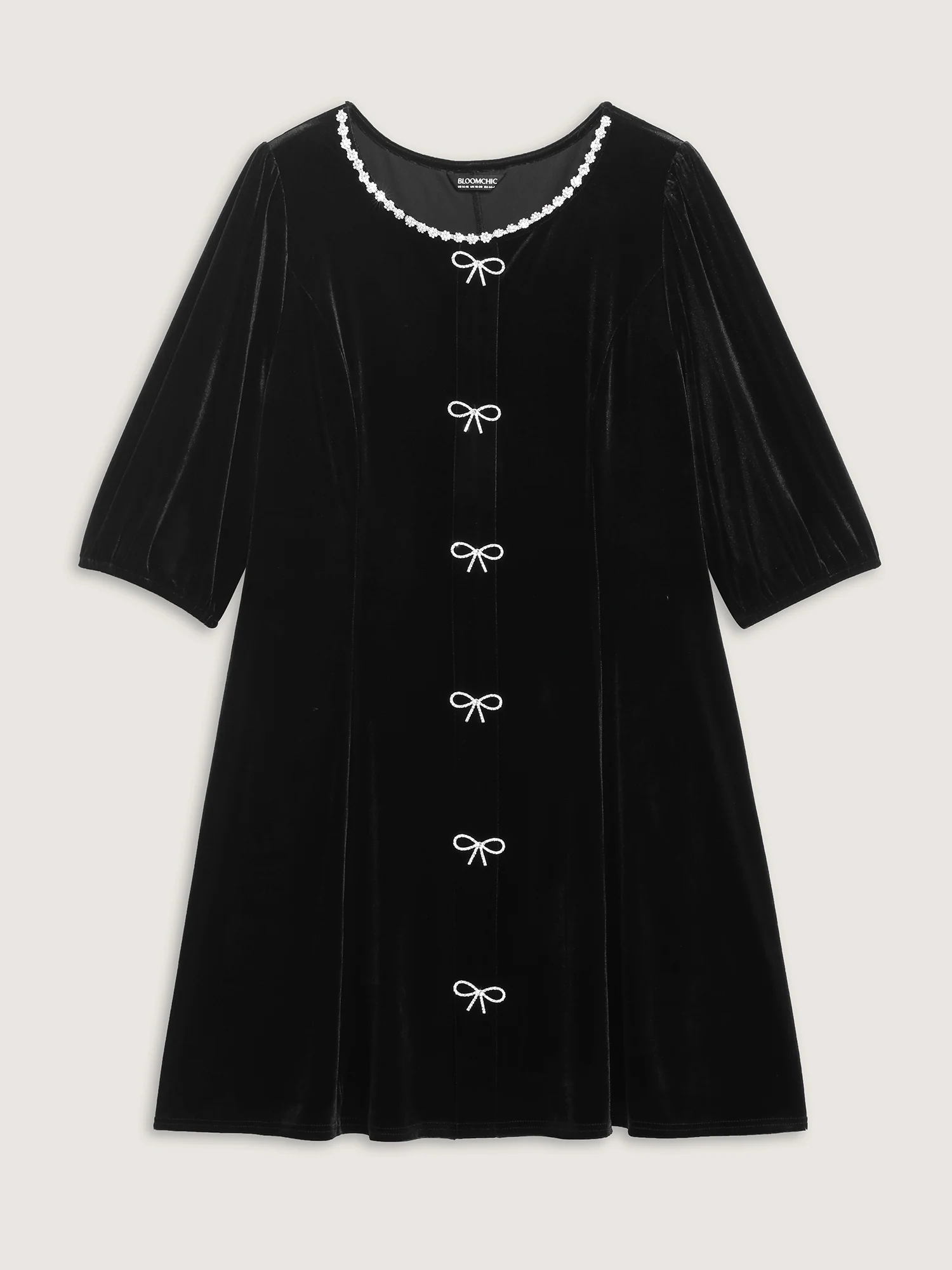 Bowknot Metallic Detail Knee-Length Dress - Image 7