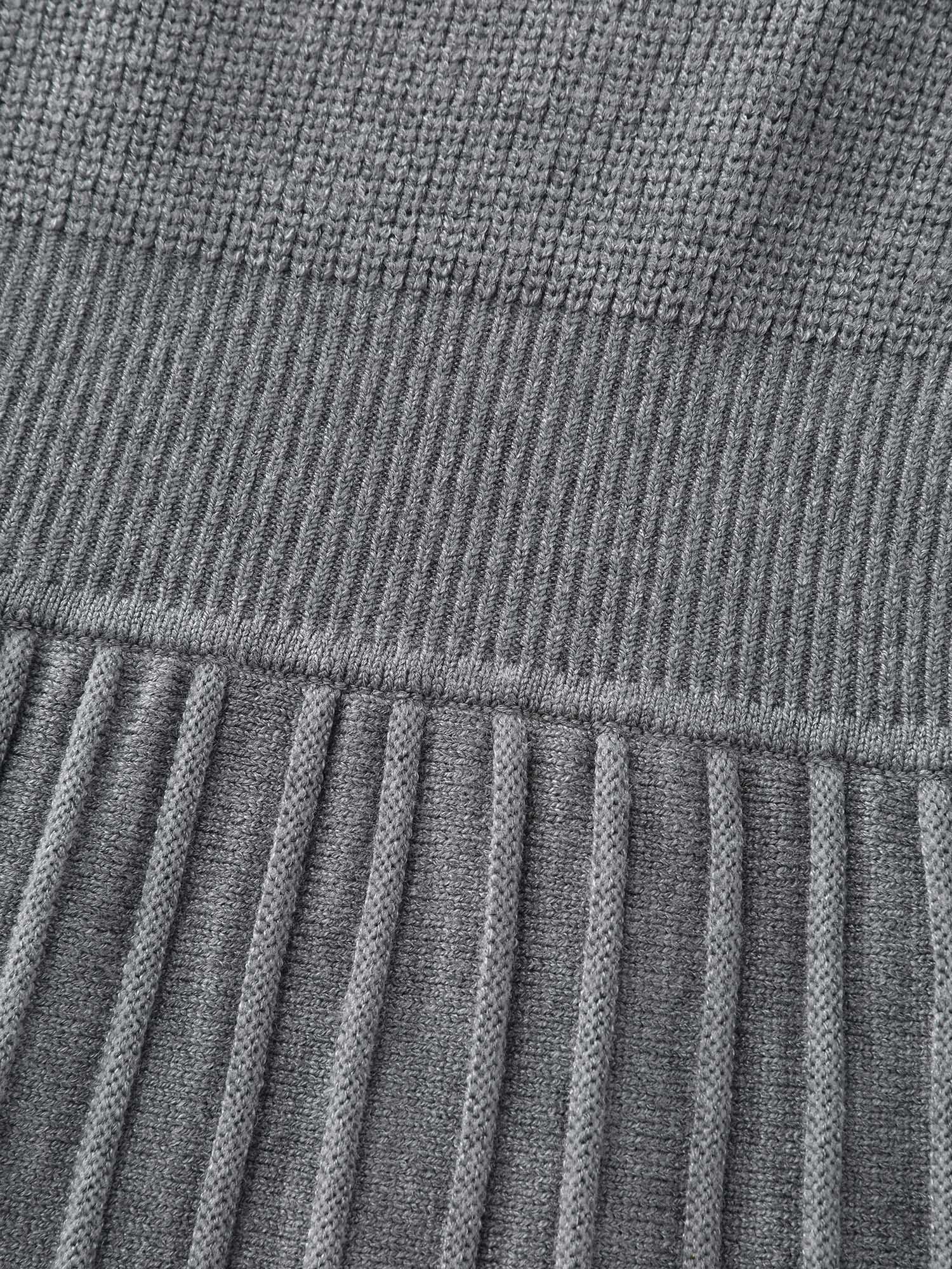 Bowknot Neckline Cinched-Waist A-Line Sweater Dress - Image 6
