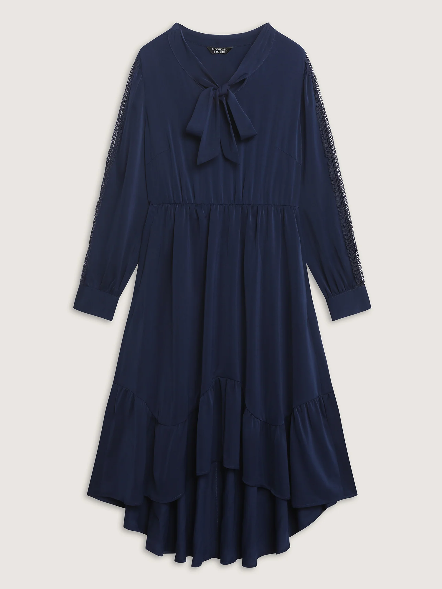 Bowknot Neckline Flowy Tiered Midi Dress - Image 7