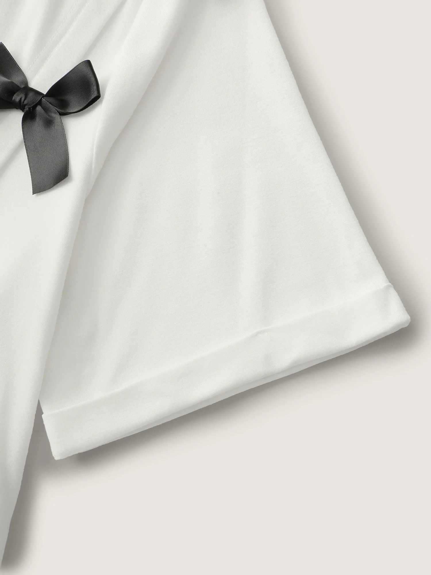 Bowknot Slit Round Neck T-Shirt - Image 6