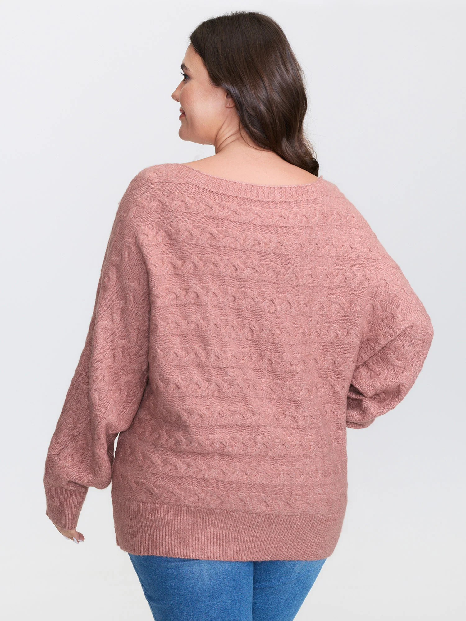 Braided Texture Dolman Sleeve Pullover - Image 5
