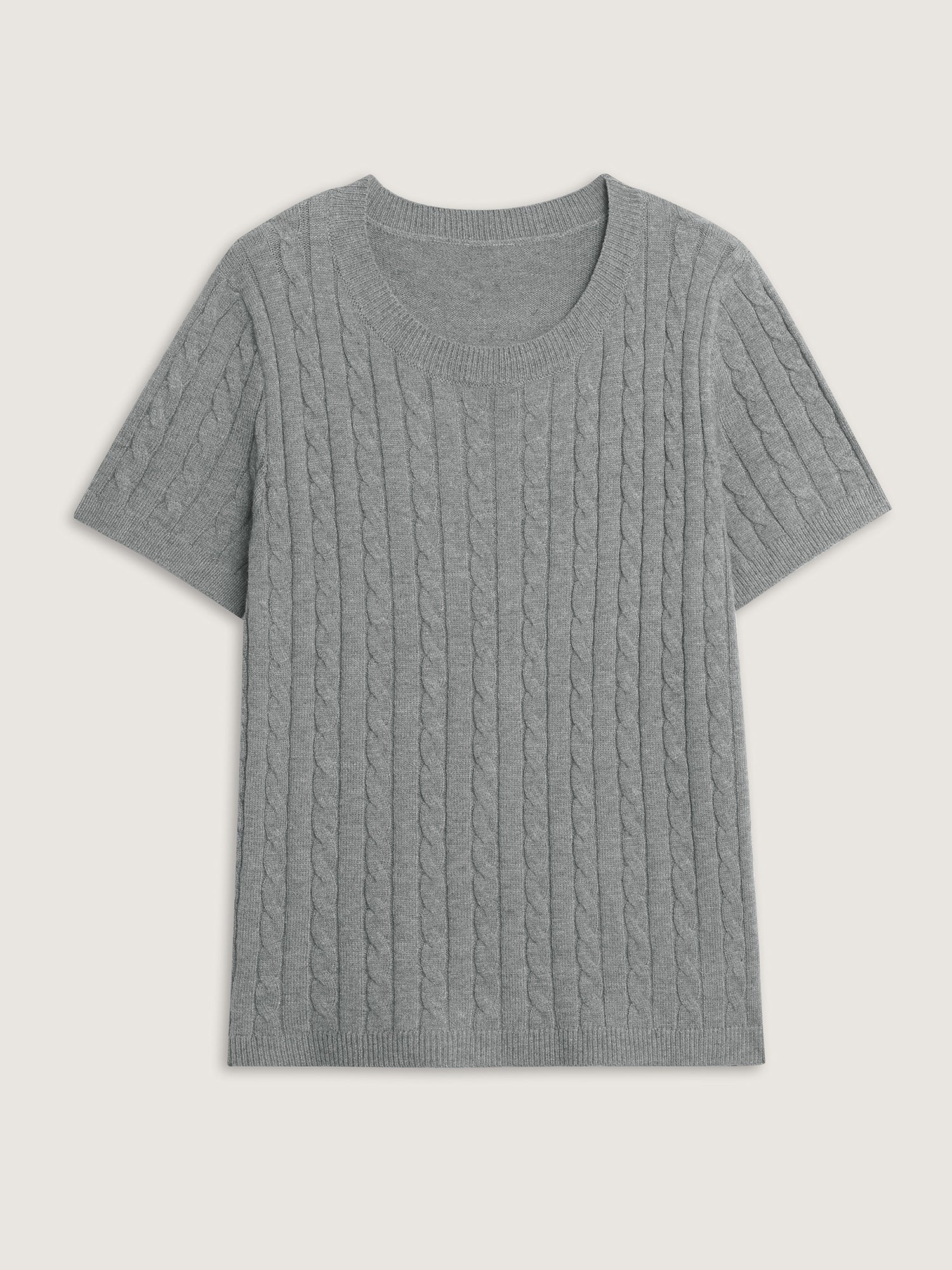 Braided Texture Round Neck Pullover - Image 7