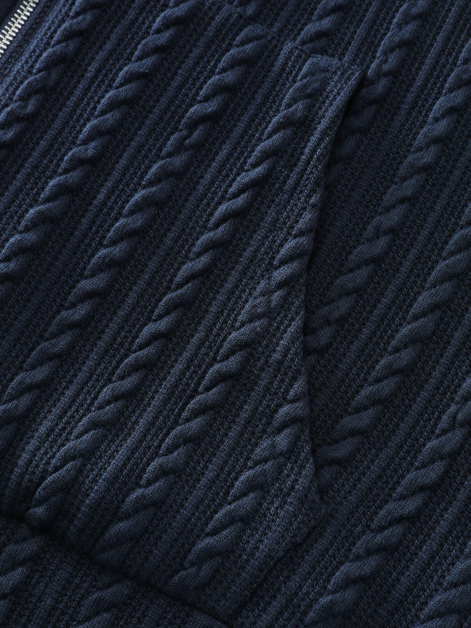 Braided Texture Zipper Hoodie - Image 7