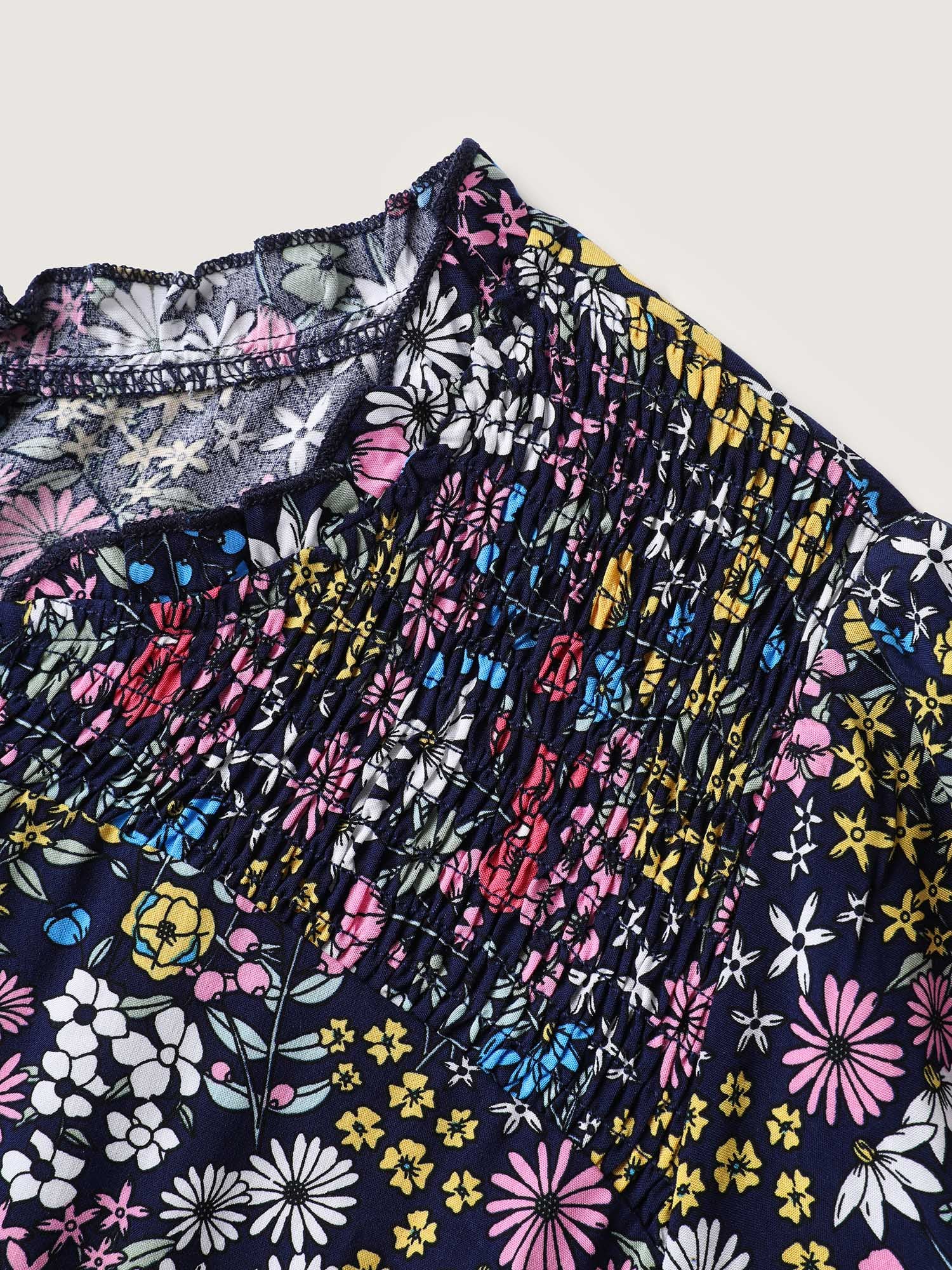Branch Chrysanthemum Shirred Midi Dress - Image 6