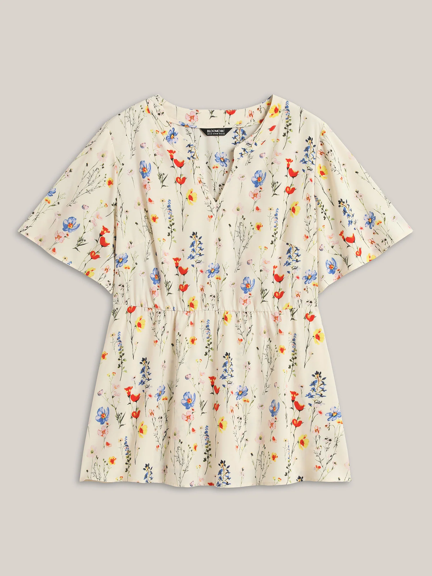 Branch Floral Print Notched Collar Blouse - Image 5
