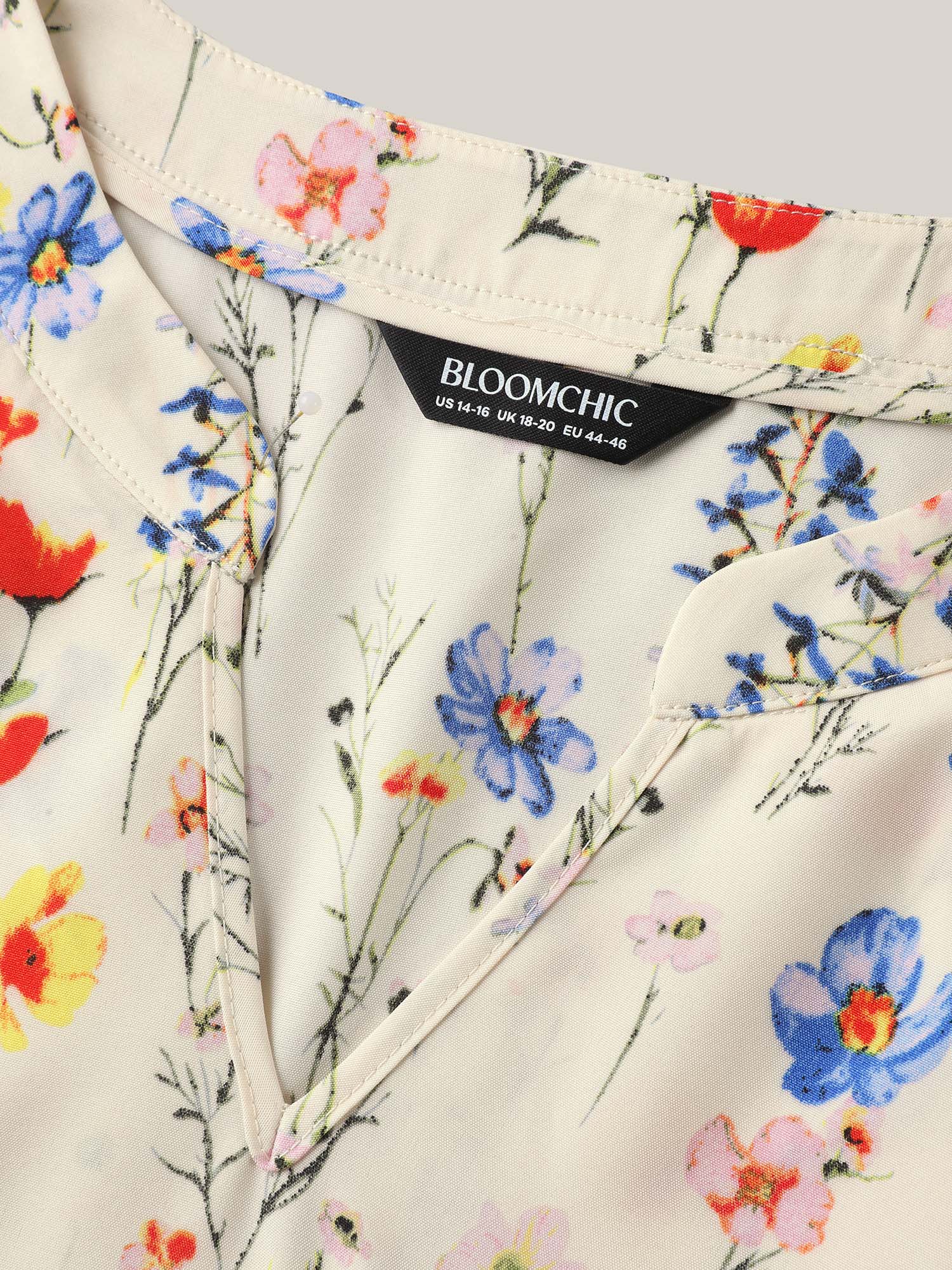 Branch Floral Print Notched Collar Blouse - Image 6